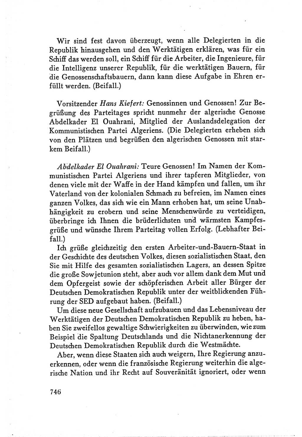 Protokoll der Verhandlungen des Ⅴ. Parteitages der Sozialistischen Einheitspartei Deutschlands (SED) [Deutsche Demokratische Republik (DDR)] 1958, Seite 746