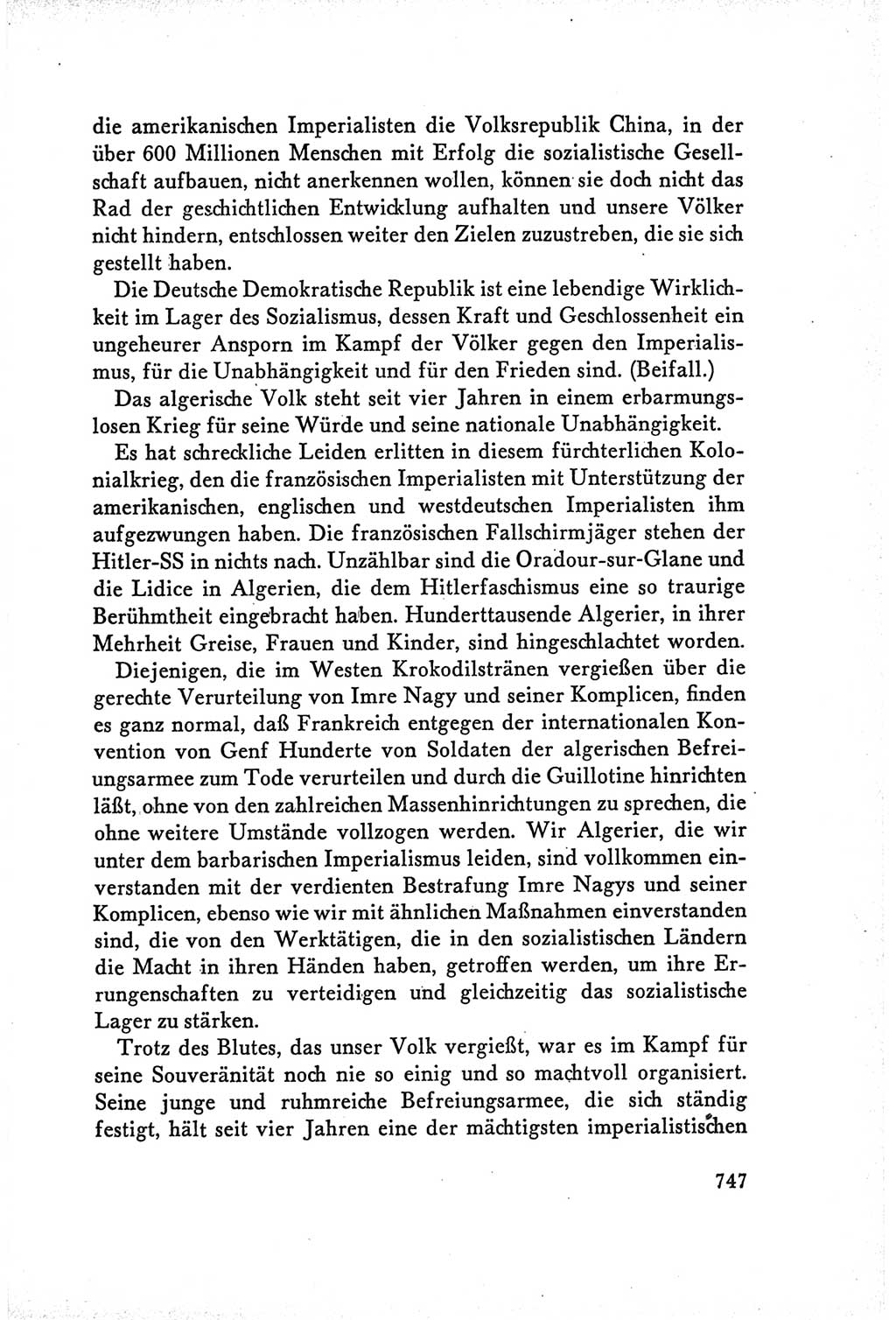 Protokoll der Verhandlungen des Ⅴ. Parteitages der Sozialistischen Einheitspartei Deutschlands (SED) [Deutsche Demokratische Republik (DDR)] 1958, Seite 747