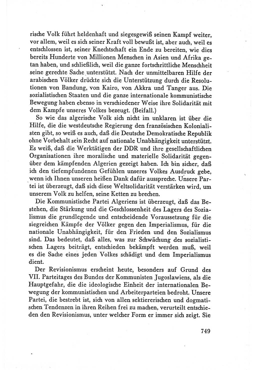 Protokoll der Verhandlungen des Ⅴ. Parteitages der Sozialistischen Einheitspartei Deutschlands (SED) [Deutsche Demokratische Republik (DDR)] 1958, Seite 749