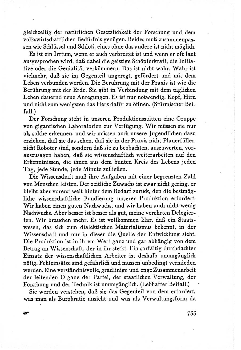 Protokoll der Verhandlungen des Ⅴ. Parteitages der Sozialistischen Einheitspartei Deutschlands (SED) [Deutsche Demokratische Republik (DDR)] 1958, Seite 755