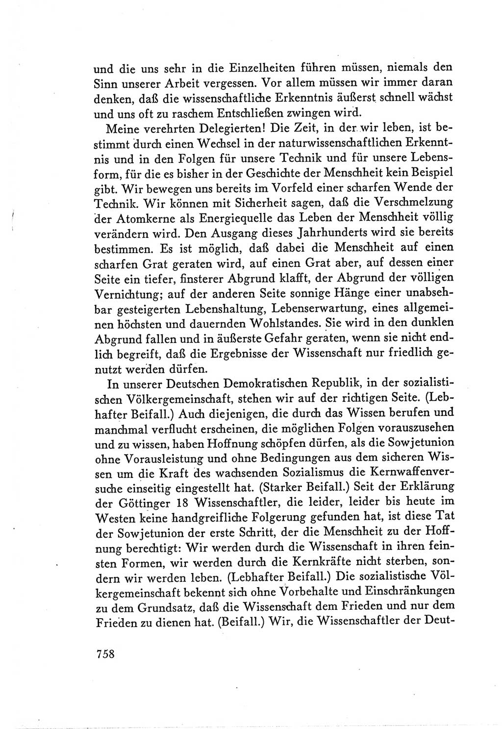 Protokoll der Verhandlungen des Ⅴ. Parteitages der Sozialistischen Einheitspartei Deutschlands (SED) [Deutsche Demokratische Republik (DDR)] 1958, Seite 758