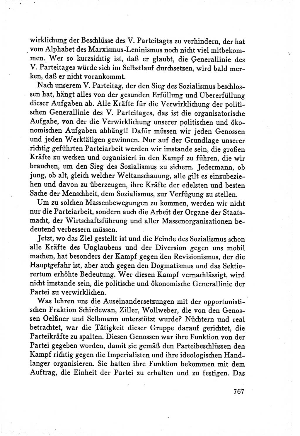 Protokoll der Verhandlungen des Ⅴ. Parteitages der Sozialistischen Einheitspartei Deutschlands (SED) [Deutsche Demokratische Republik (DDR)] 1958, Seite 767