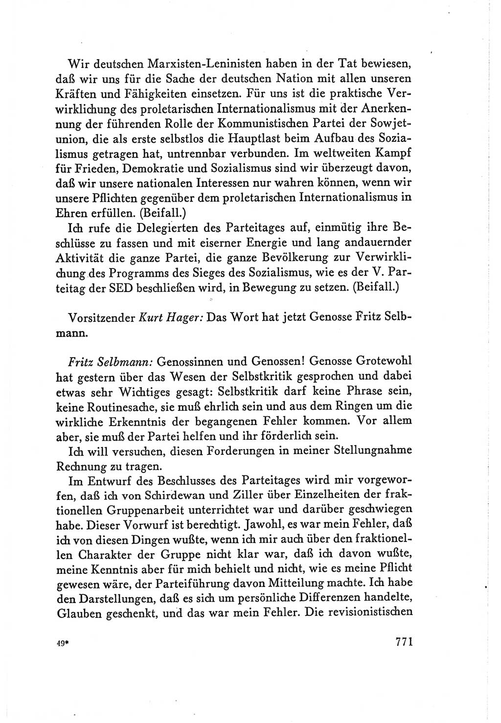 Protokoll der Verhandlungen des Ⅴ. Parteitages der Sozialistischen Einheitspartei Deutschlands (SED) [Deutsche Demokratische Republik (DDR)] 1958, Seite 771