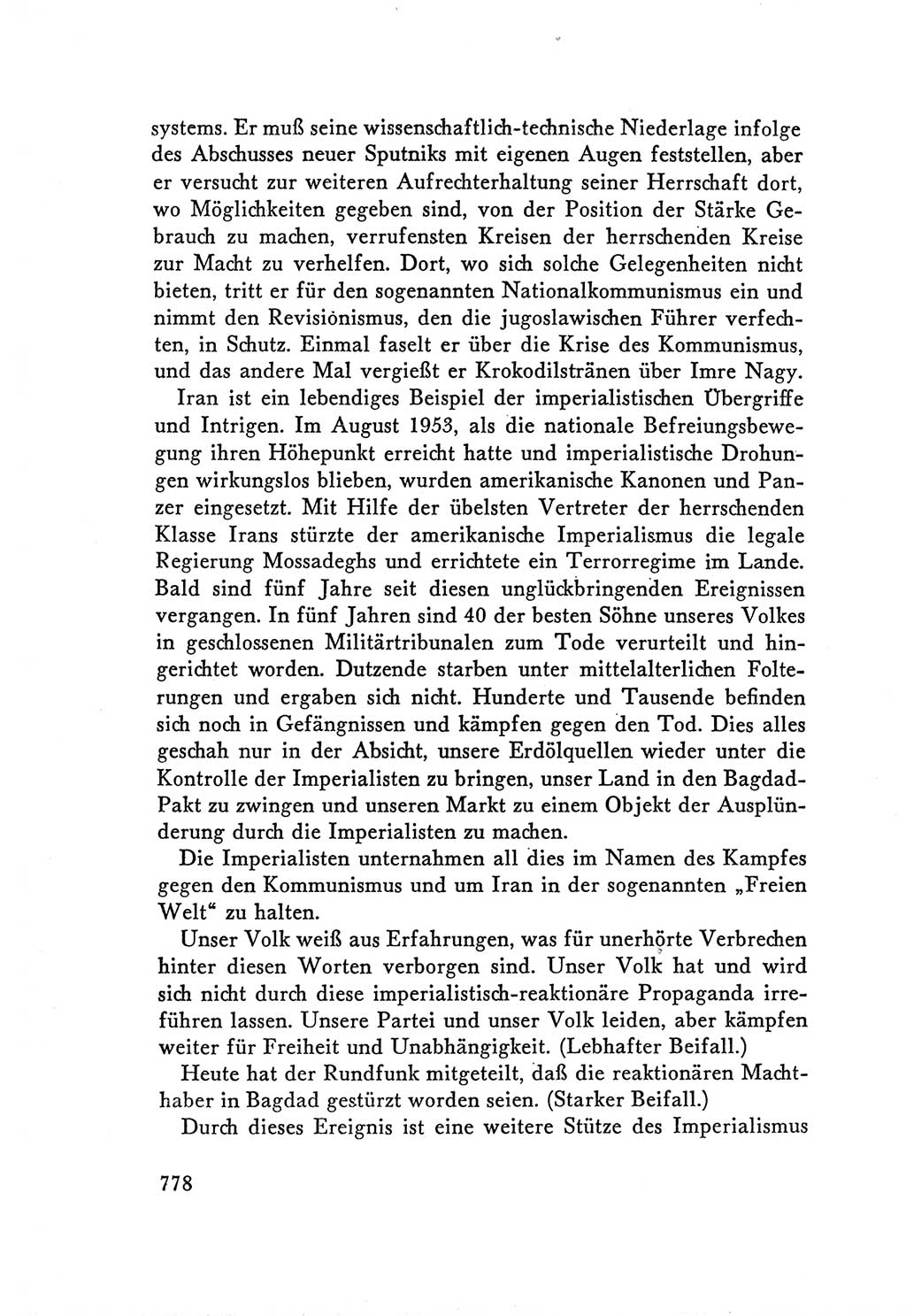 Protokoll der Verhandlungen des Ⅴ. Parteitages der Sozialistischen Einheitspartei Deutschlands (SED) [Deutsche Demokratische Republik (DDR)] 1958, Seite 778