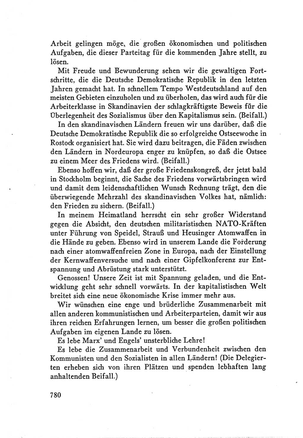 Protokoll der Verhandlungen des Ⅴ. Parteitages der Sozialistischen Einheitspartei Deutschlands (SED) [Deutsche Demokratische Republik (DDR)] 1958, Seite 780