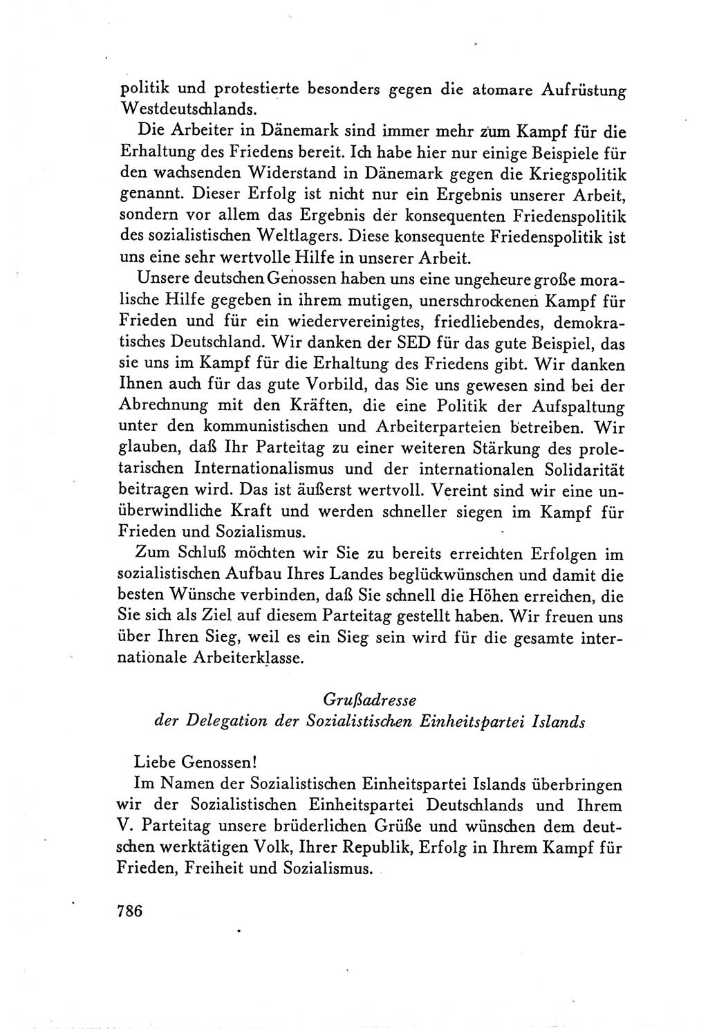 Protokoll der Verhandlungen des Ⅴ. Parteitages der Sozialistischen Einheitspartei Deutschlands (SED) [Deutsche Demokratische Republik (DDR)] 1958, Seite 786