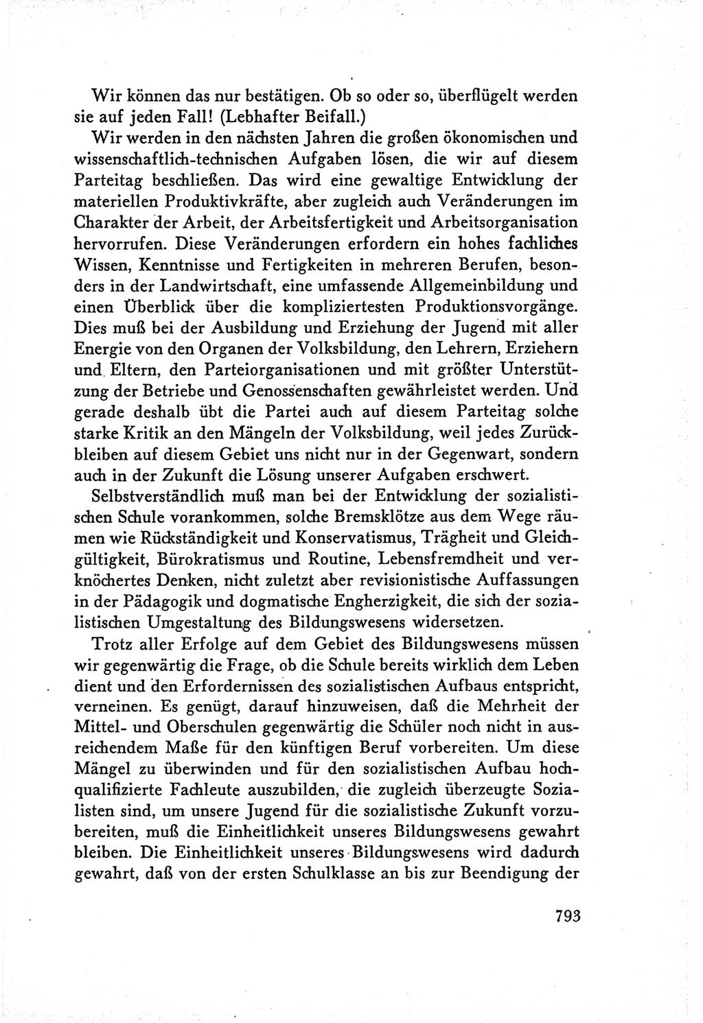Protokoll der Verhandlungen des Ⅴ. Parteitages der Sozialistischen Einheitspartei Deutschlands (SED) [Deutsche Demokratische Republik (DDR)] 1958, Seite 793