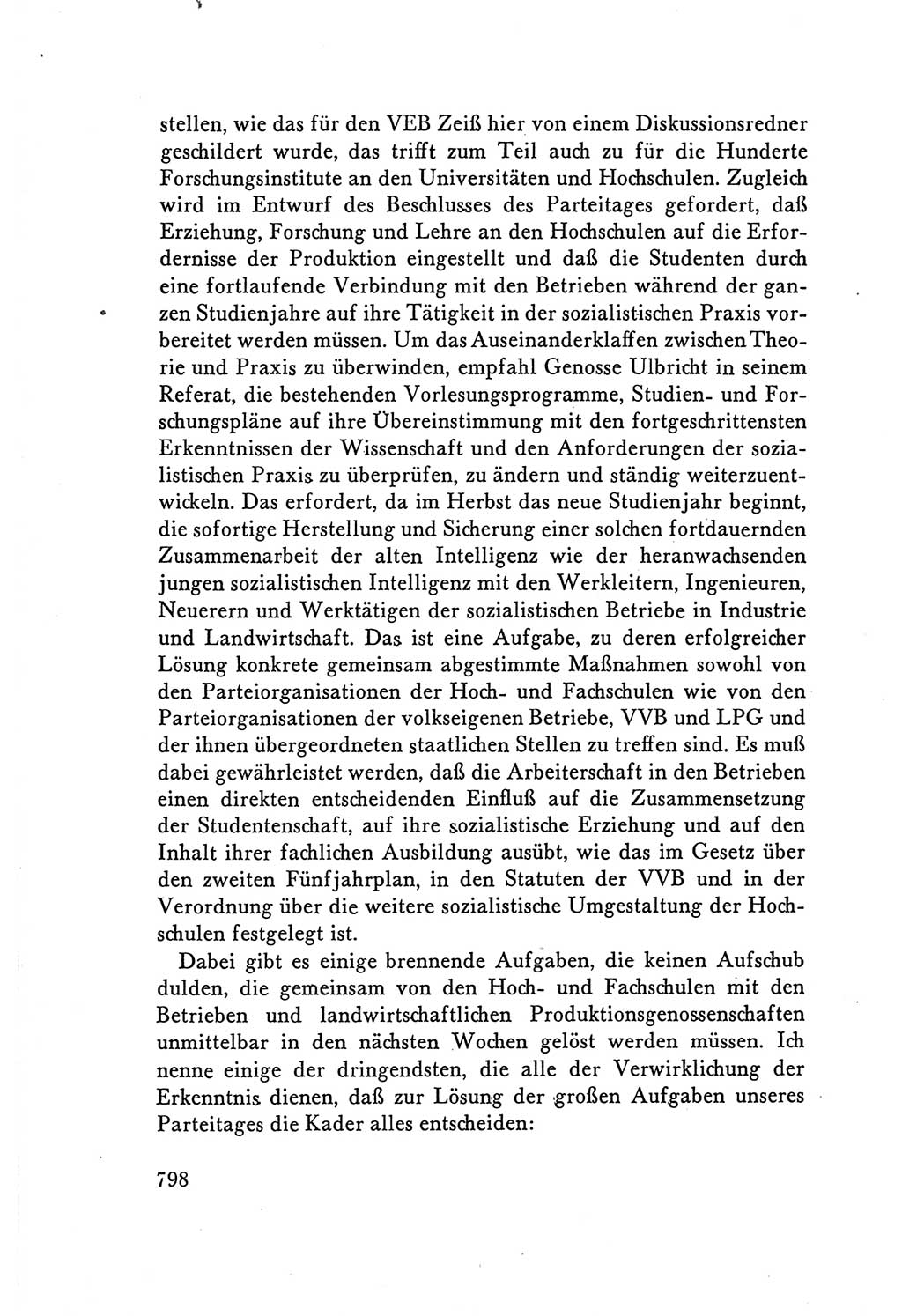 Protokoll der Verhandlungen des Ⅴ. Parteitages der Sozialistischen Einheitspartei Deutschlands (SED) [Deutsche Demokratische Republik (DDR)] 1958, Seite 798