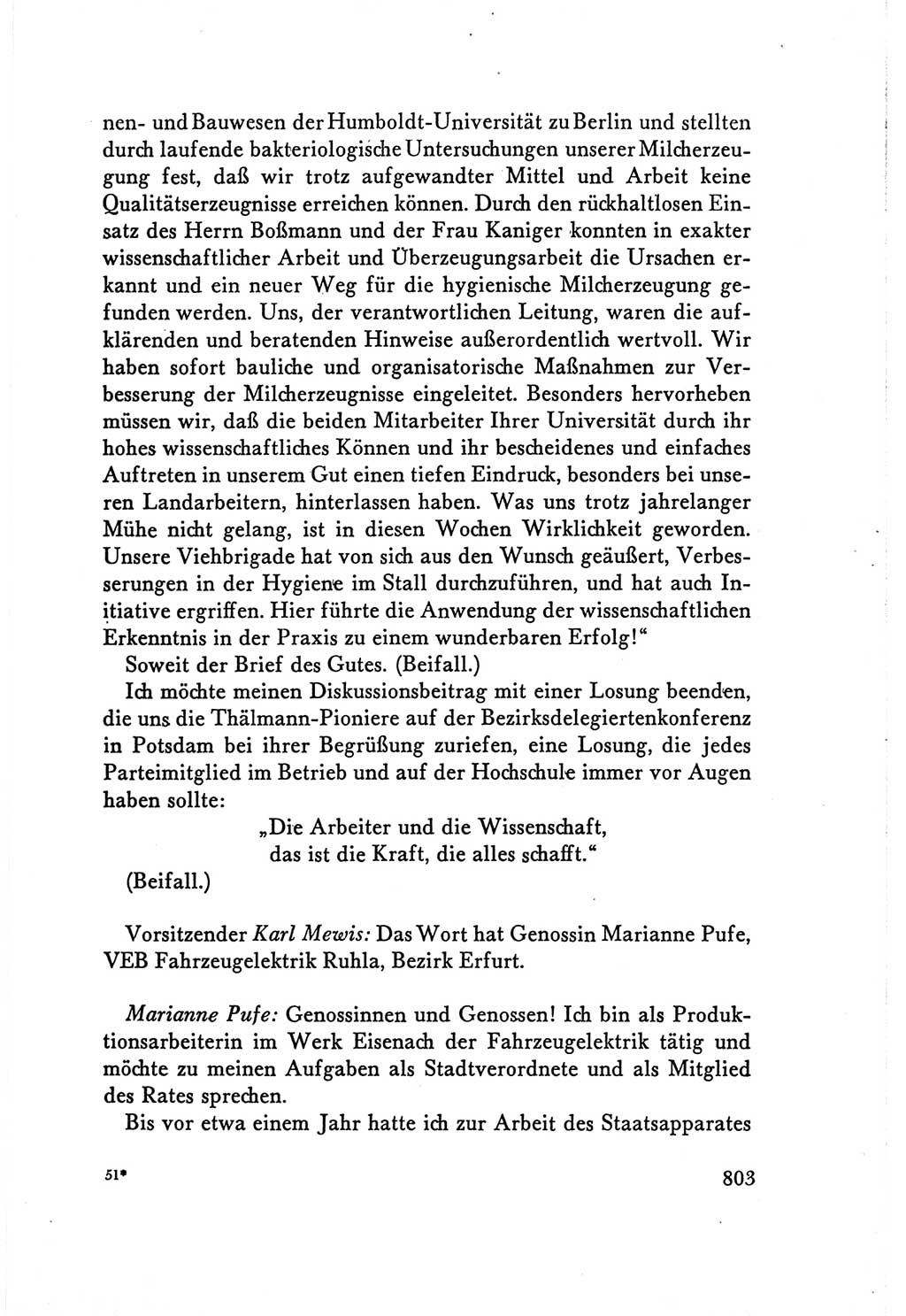 Protokoll der Verhandlungen des Ⅴ. Parteitages der Sozialistischen Einheitspartei Deutschlands (SED) [Deutsche Demokratische Republik (DDR)] 1958, Seite 803