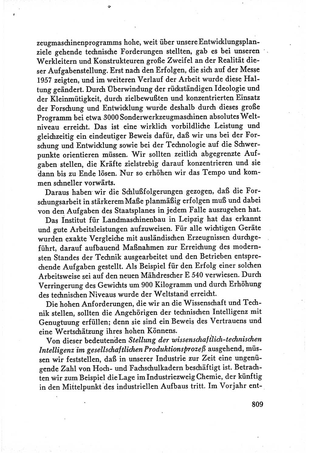Protokoll der Verhandlungen des Ⅴ. Parteitages der Sozialistischen Einheitspartei Deutschlands (SED) [Deutsche Demokratische Republik (DDR)] 1958, Seite 809