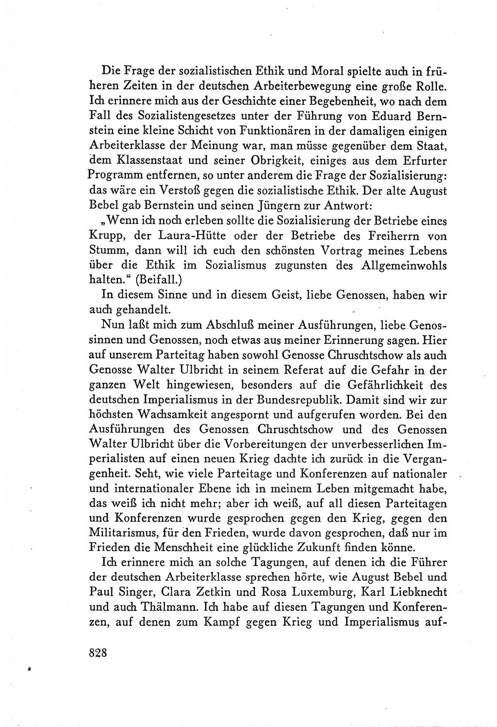 Protokoll der Verhandlungen des Ⅴ. Parteitages der Sozialistischen Einheitspartei Deutschlands (SED) [Deutsche Demokratische Republik (DDR)] 1958, Seite 828