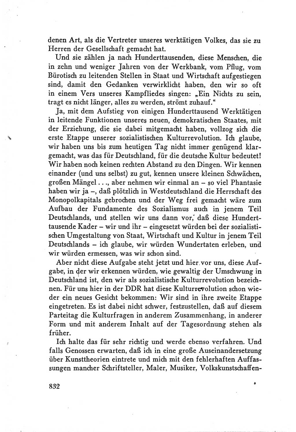 Protokoll der Verhandlungen des Ⅴ. Parteitages der Sozialistischen Einheitspartei Deutschlands (SED) [Deutsche Demokratische Republik (DDR)] 1958, Seite 832
