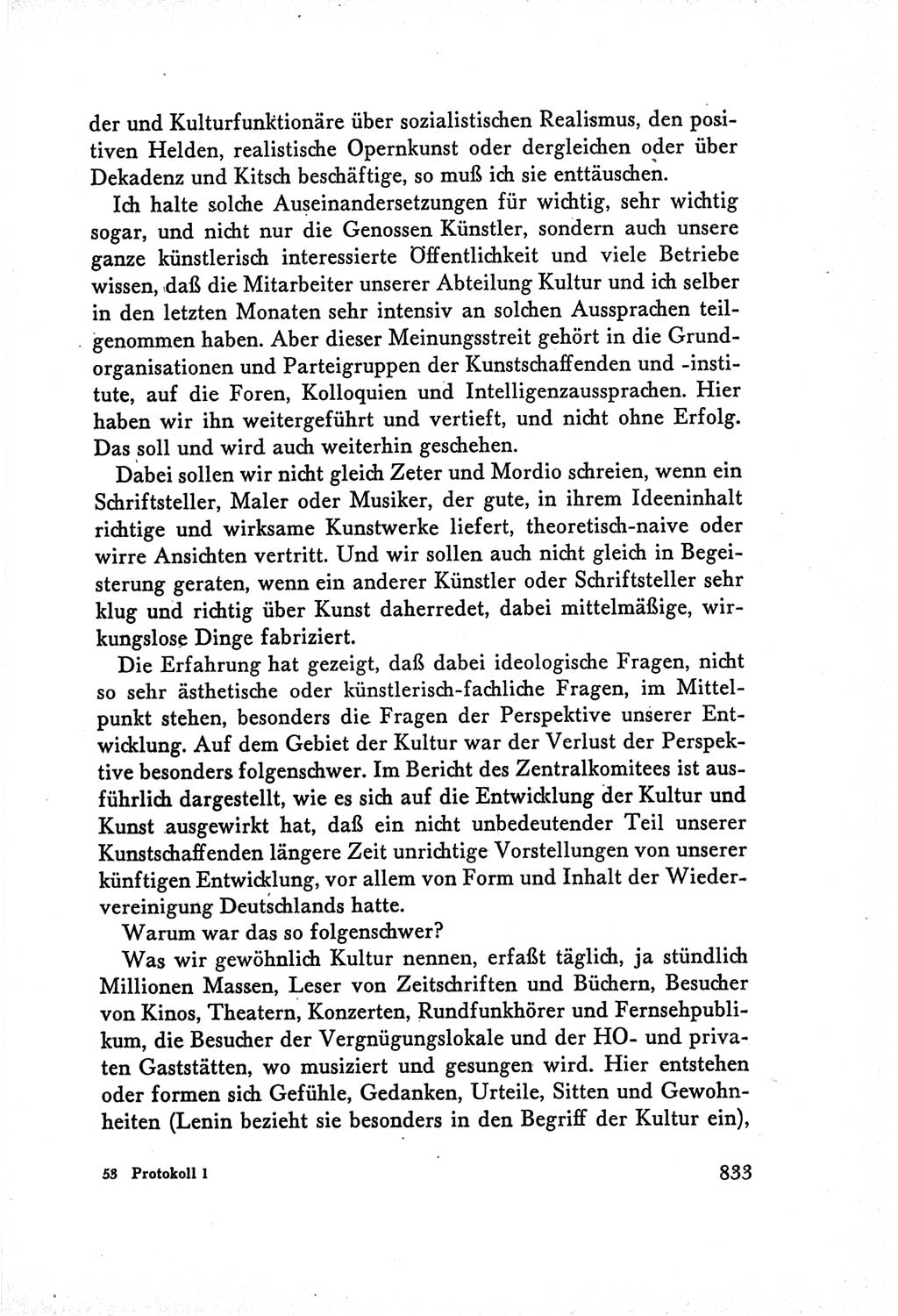Protokoll der Verhandlungen des Ⅴ. Parteitages der Sozialistischen Einheitspartei Deutschlands (SED) [Deutsche Demokratische Republik (DDR)] 1958, Seite 833