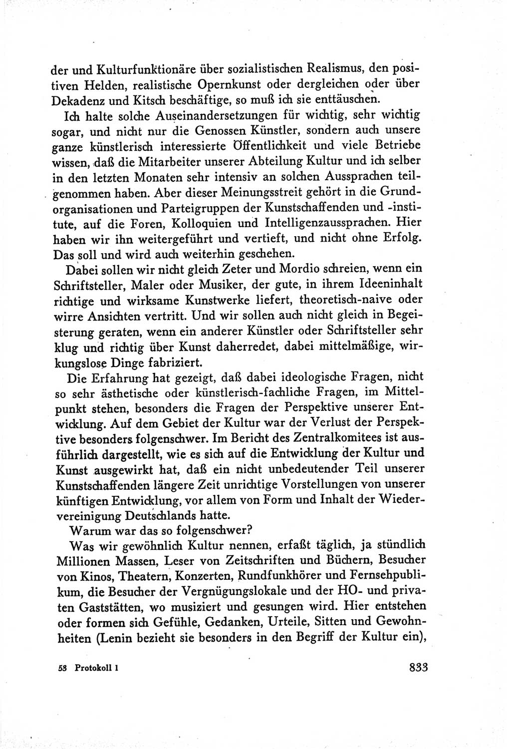 Protokoll der Verhandlungen des Ⅴ. Parteitages der Sozialistischen Einheitspartei Deutschlands (SED) [Deutsche Demokratische Republik (DDR)] 1958, Seite 833
