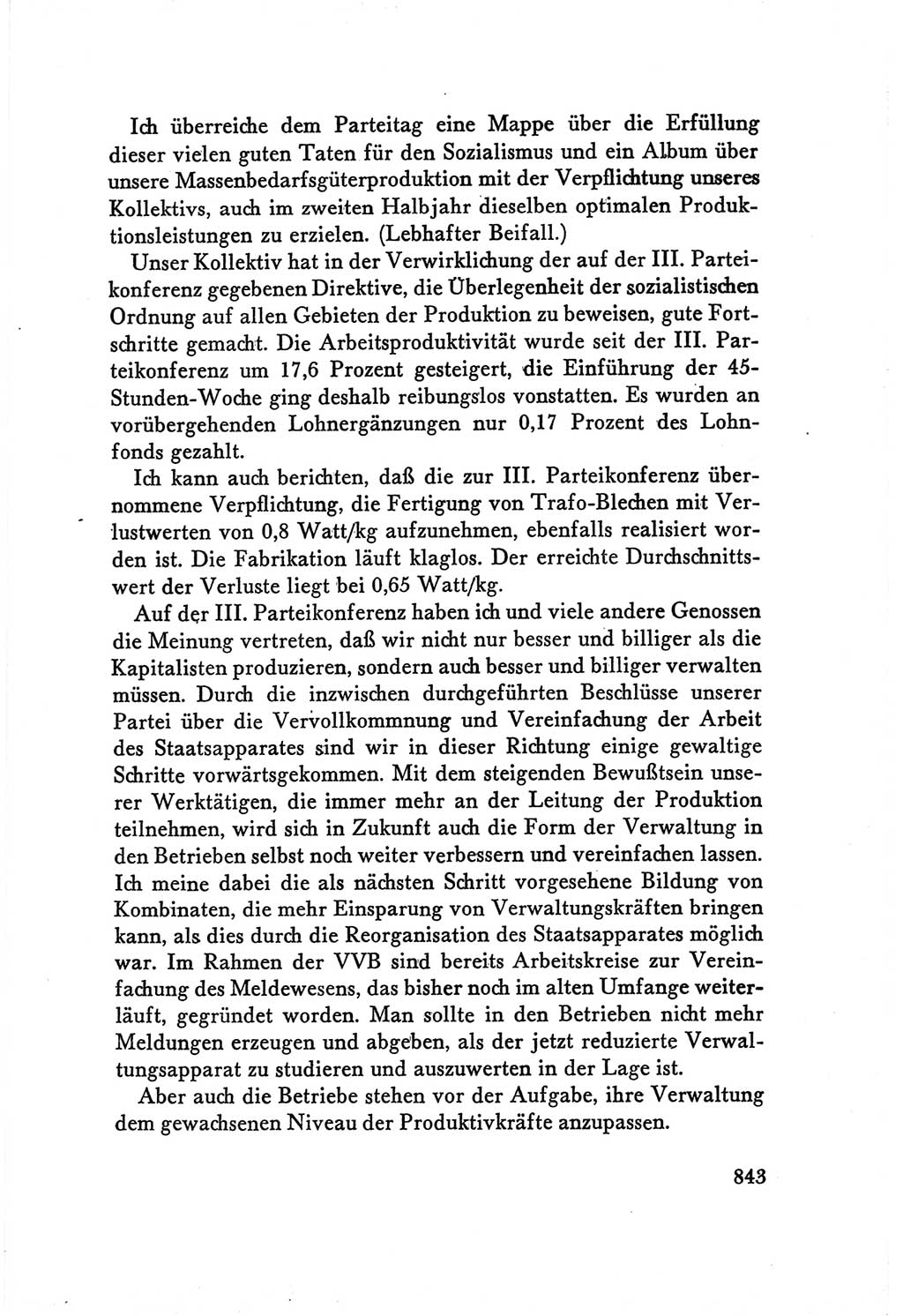 Protokoll der Verhandlungen des Ⅴ. Parteitages der Sozialistischen Einheitspartei Deutschlands (SED) [Deutsche Demokratische Republik (DDR)] 1958, Seite 843