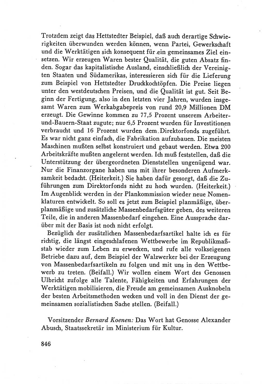 Protokoll der Verhandlungen des Ⅴ. Parteitages der Sozialistischen Einheitspartei Deutschlands (SED) [Deutsche Demokratische Republik (DDR)] 1958, Seite 846