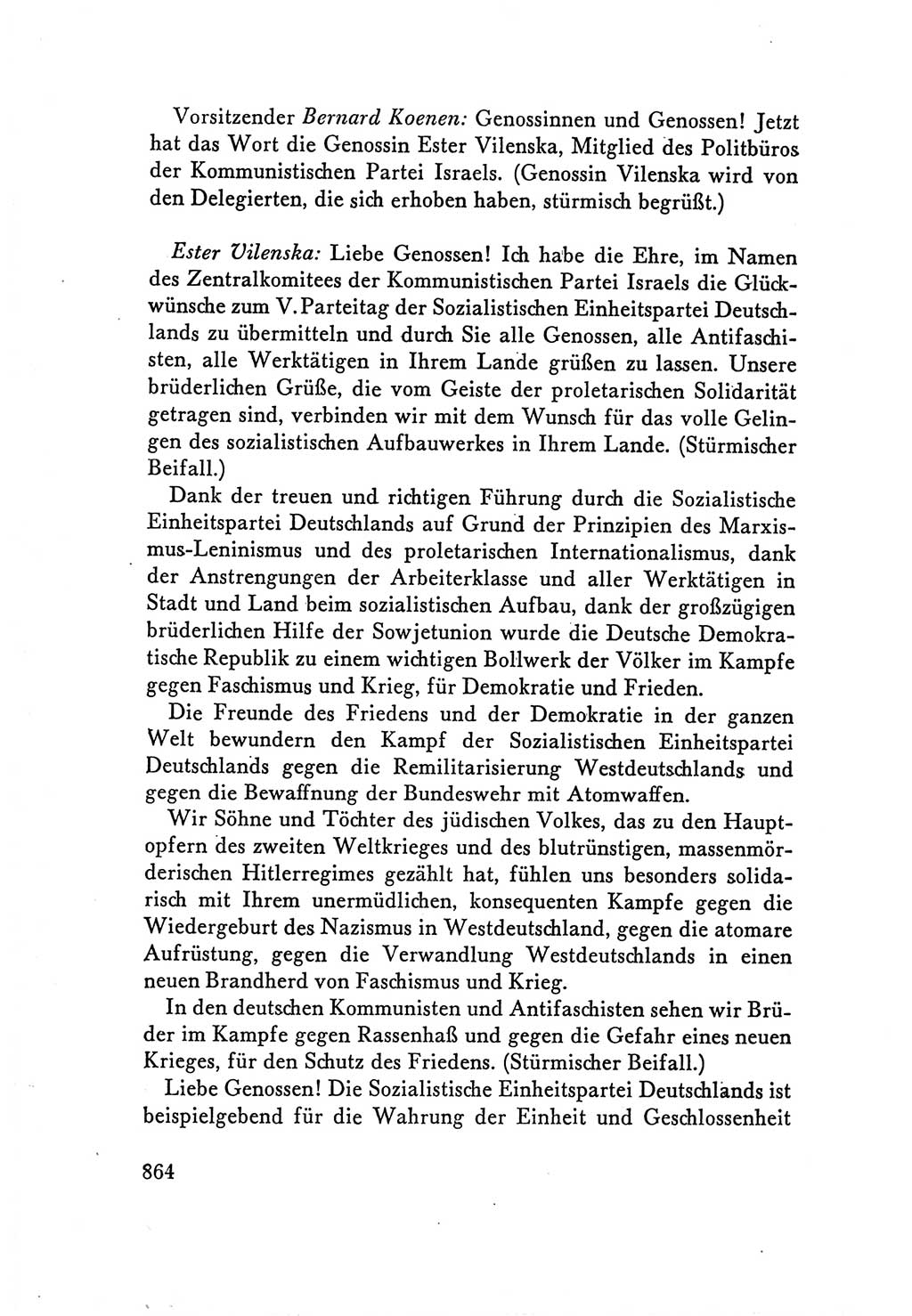 Protokoll der Verhandlungen des Ⅴ. Parteitages der Sozialistischen Einheitspartei Deutschlands (SED) [Deutsche Demokratische Republik (DDR)] 1958, Seite 864