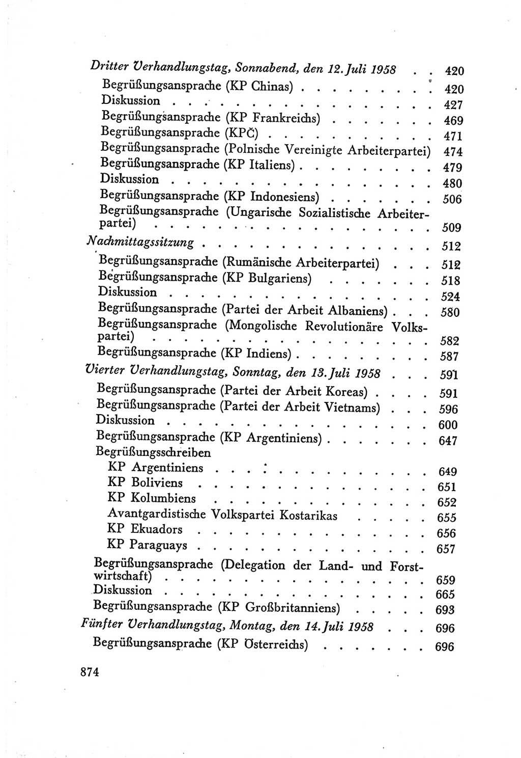 Protokoll der Verhandlungen des Ⅴ. Parteitages der Sozialistischen Einheitspartei Deutschlands (SED) [Deutsche Demokratische Republik (DDR)] 1958, Seite 874