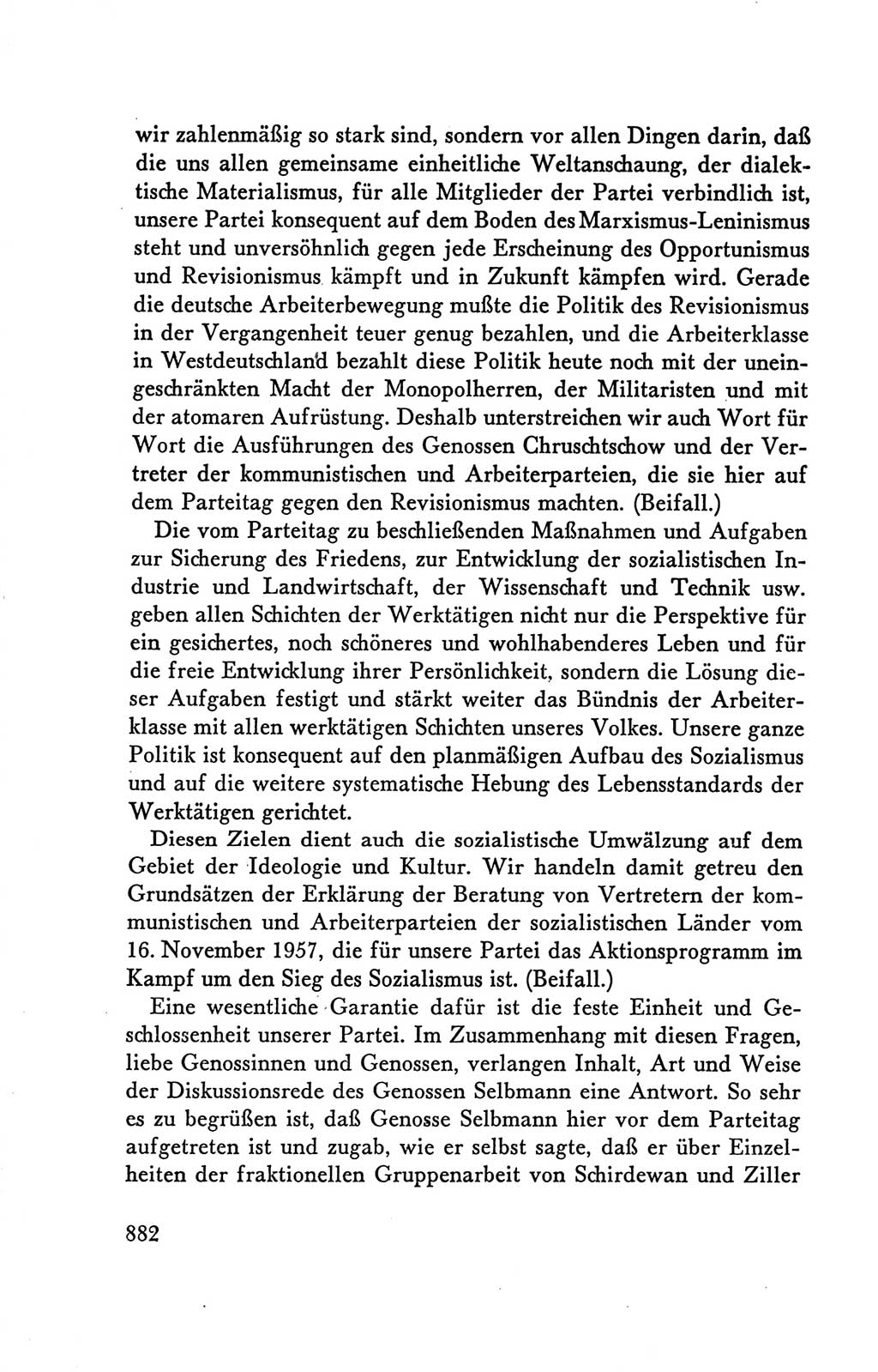 Protokoll der Verhandlungen des Ⅴ. Parteitages der Sozialistischen Einheitspartei Deutschlands (SED) [Deutsche Demokratische Republik (DDR)] 1958, Seite 882