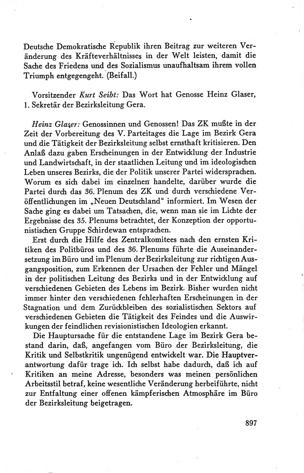 Protokoll der Verhandlungen des Ⅴ. Parteitages der Sozialistischen Einheitspartei Deutschlands (SED) [Deutsche Demokratische Republik (DDR)] 1958, Seite 897