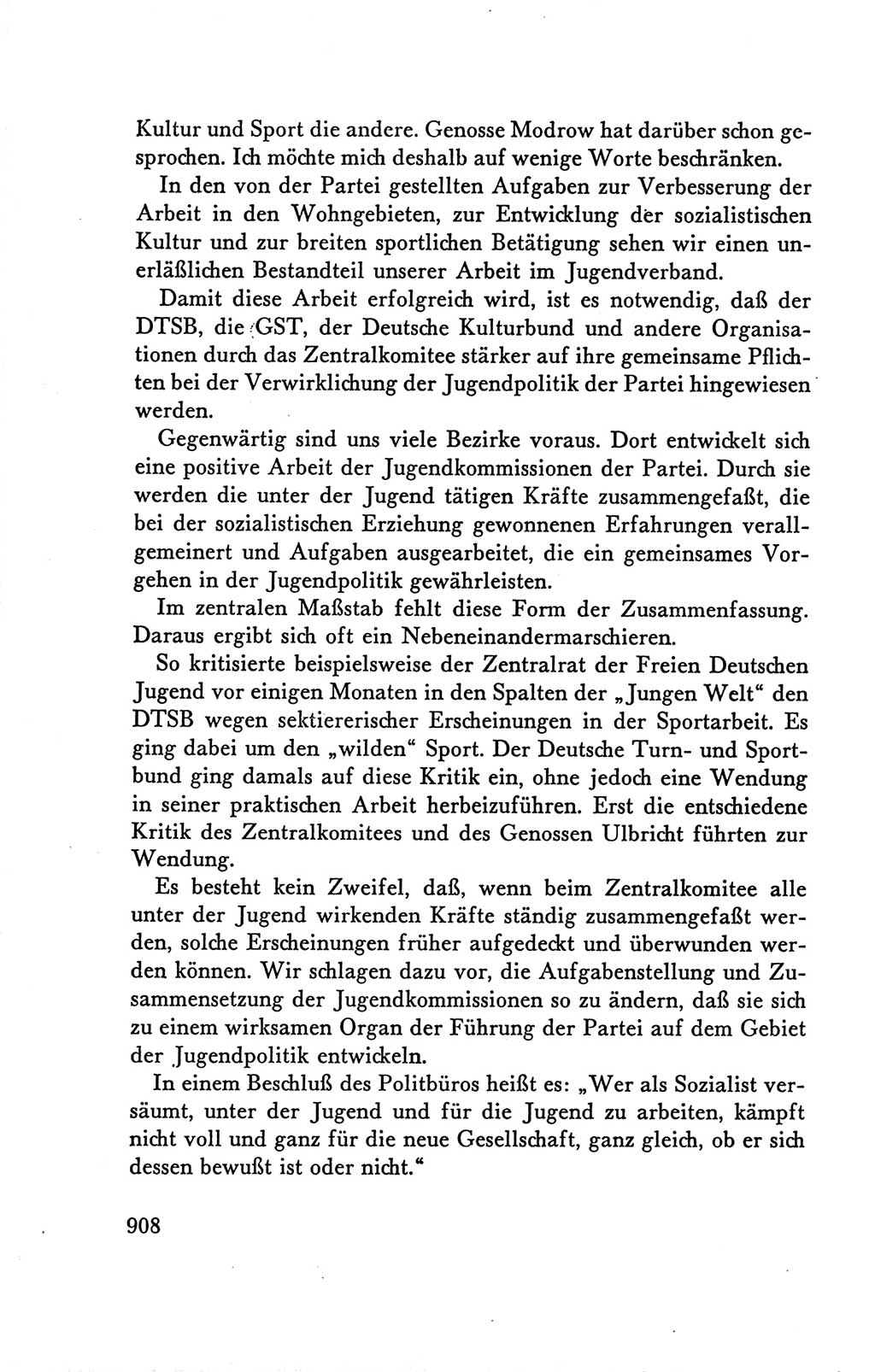 Protokoll der Verhandlungen des Ⅴ. Parteitages der Sozialistischen Einheitspartei Deutschlands (SED) [Deutsche Demokratische Republik (DDR)] 1958, Seite 908