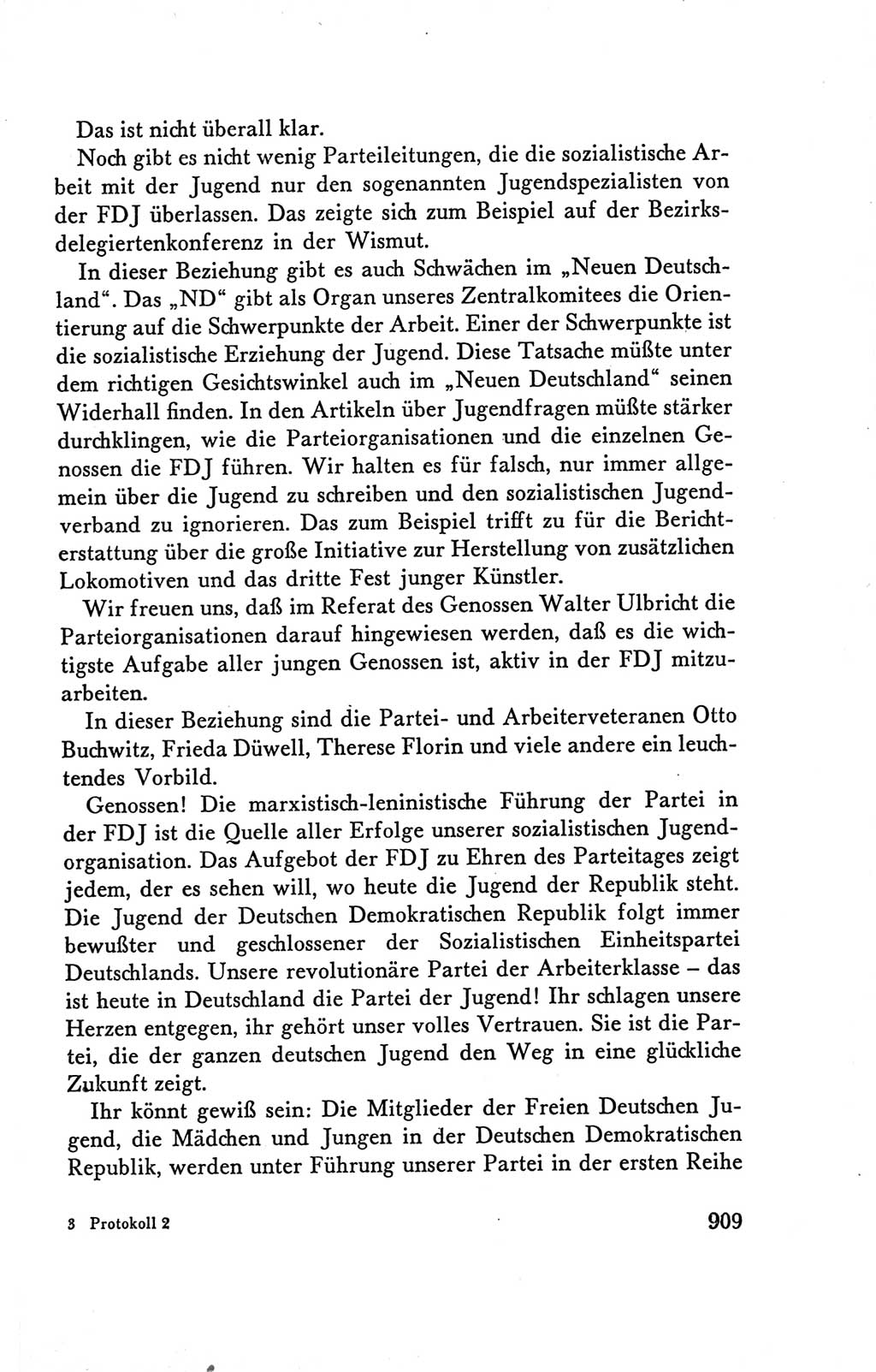 Protokoll der Verhandlungen des Ⅴ. Parteitages der Sozialistischen Einheitspartei Deutschlands (SED) [Deutsche Demokratische Republik (DDR)] 1958, Seite 909