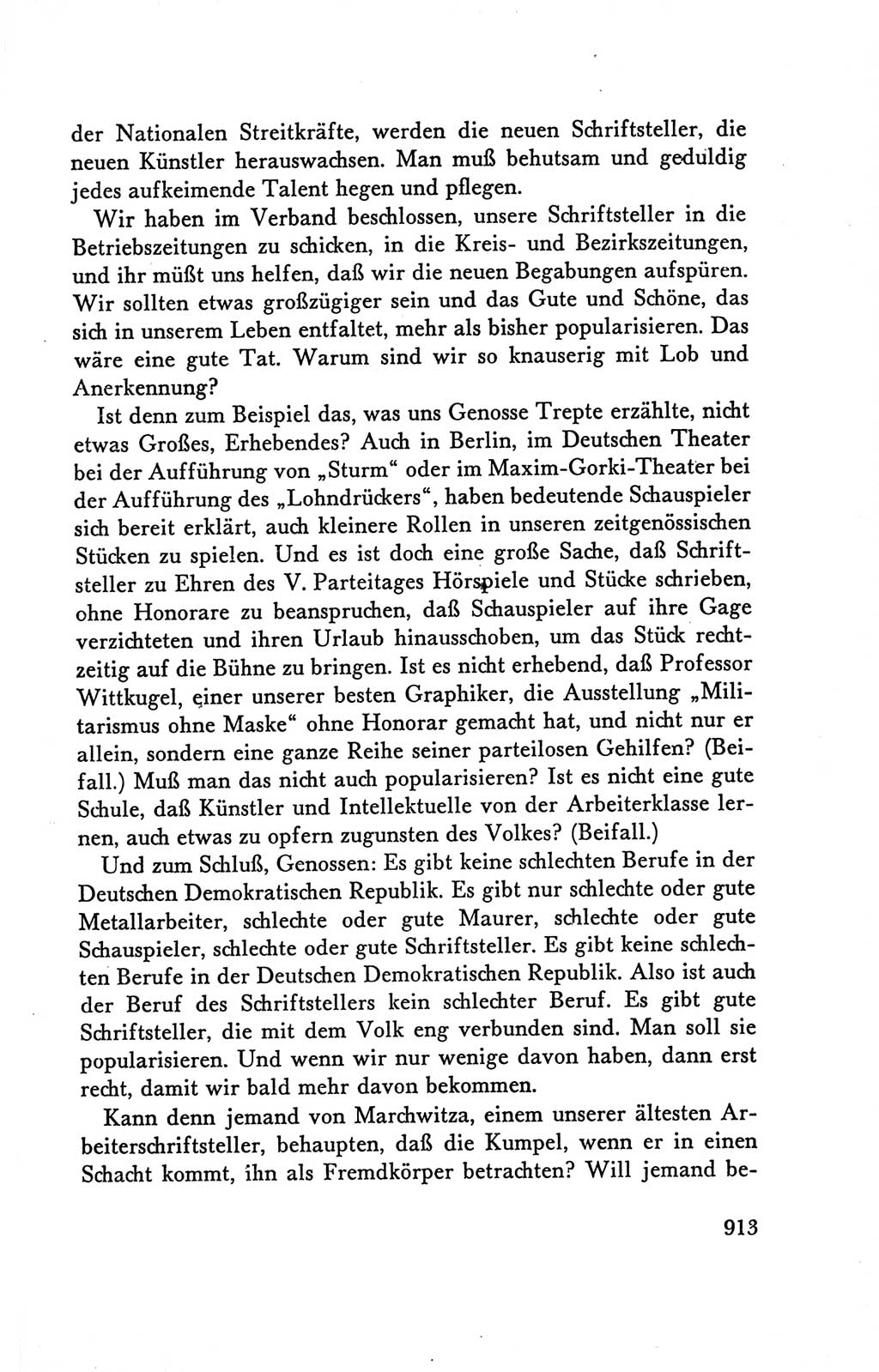 Protokoll der Verhandlungen des Ⅴ. Parteitages der Sozialistischen Einheitspartei Deutschlands (SED) [Deutsche Demokratische Republik (DDR)] 1958, Seite 913
