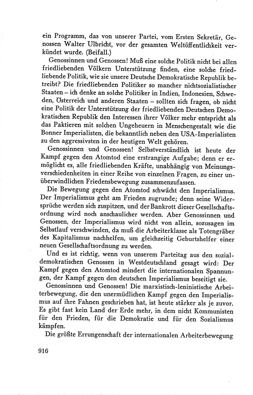 Protokoll der Verhandlungen des Ⅴ. Parteitages der Sozialistischen Einheitspartei Deutschlands (SED) [Deutsche Demokratische Republik (DDR)] 1958, Seite 916