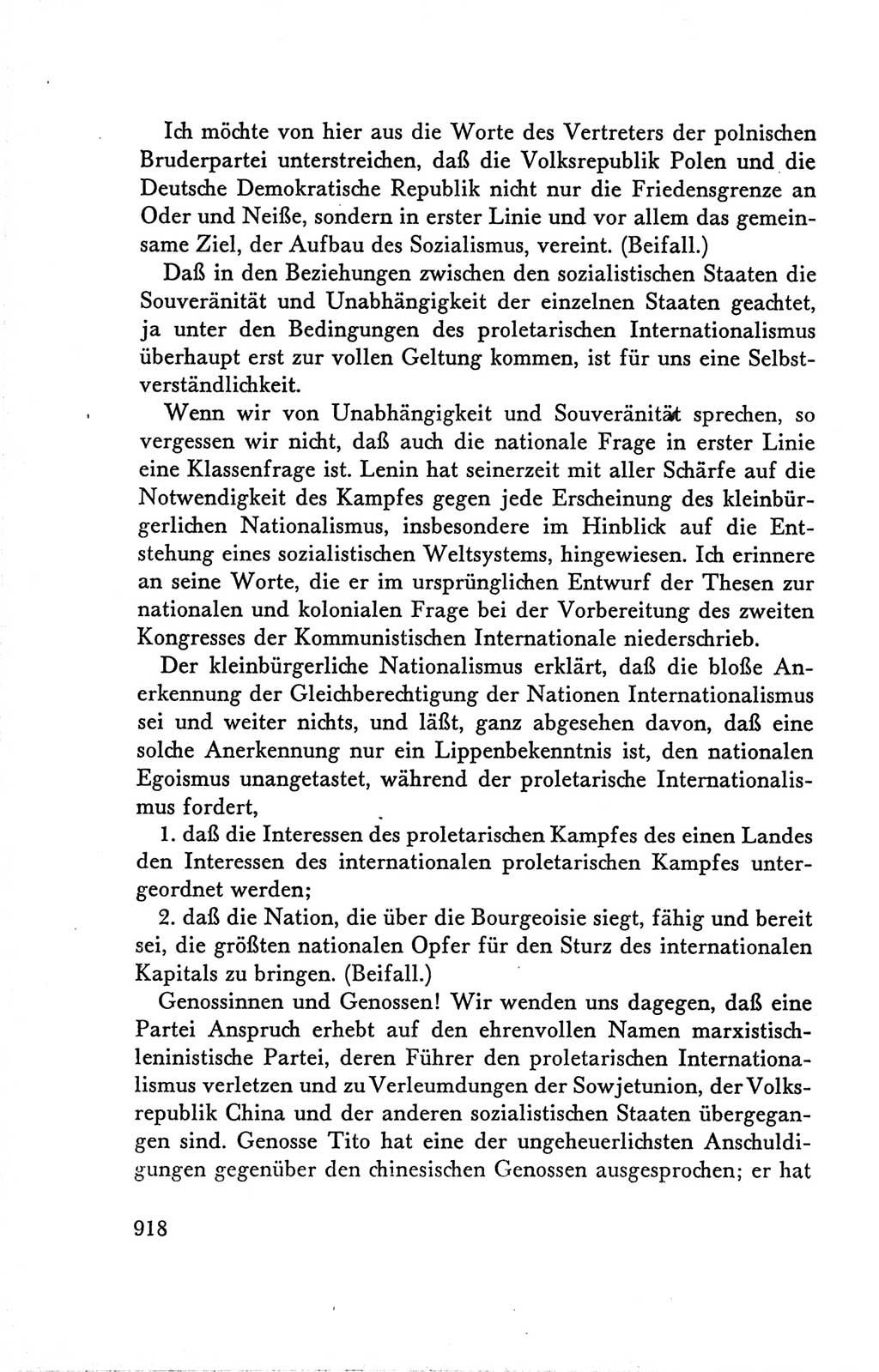 Protokoll der Verhandlungen des Ⅴ. Parteitages der Sozialistischen Einheitspartei Deutschlands (SED) [Deutsche Demokratische Republik (DDR)] 1958, Seite 918
