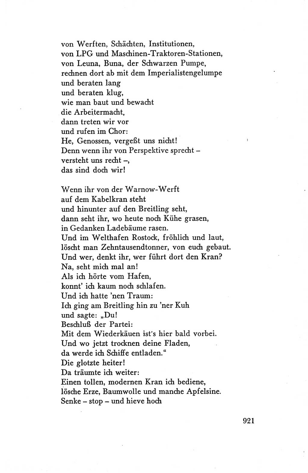 Protokoll der Verhandlungen des Ⅴ. Parteitages der Sozialistischen Einheitspartei Deutschlands (SED) [Deutsche Demokratische Republik (DDR)] 1958, Seite 921