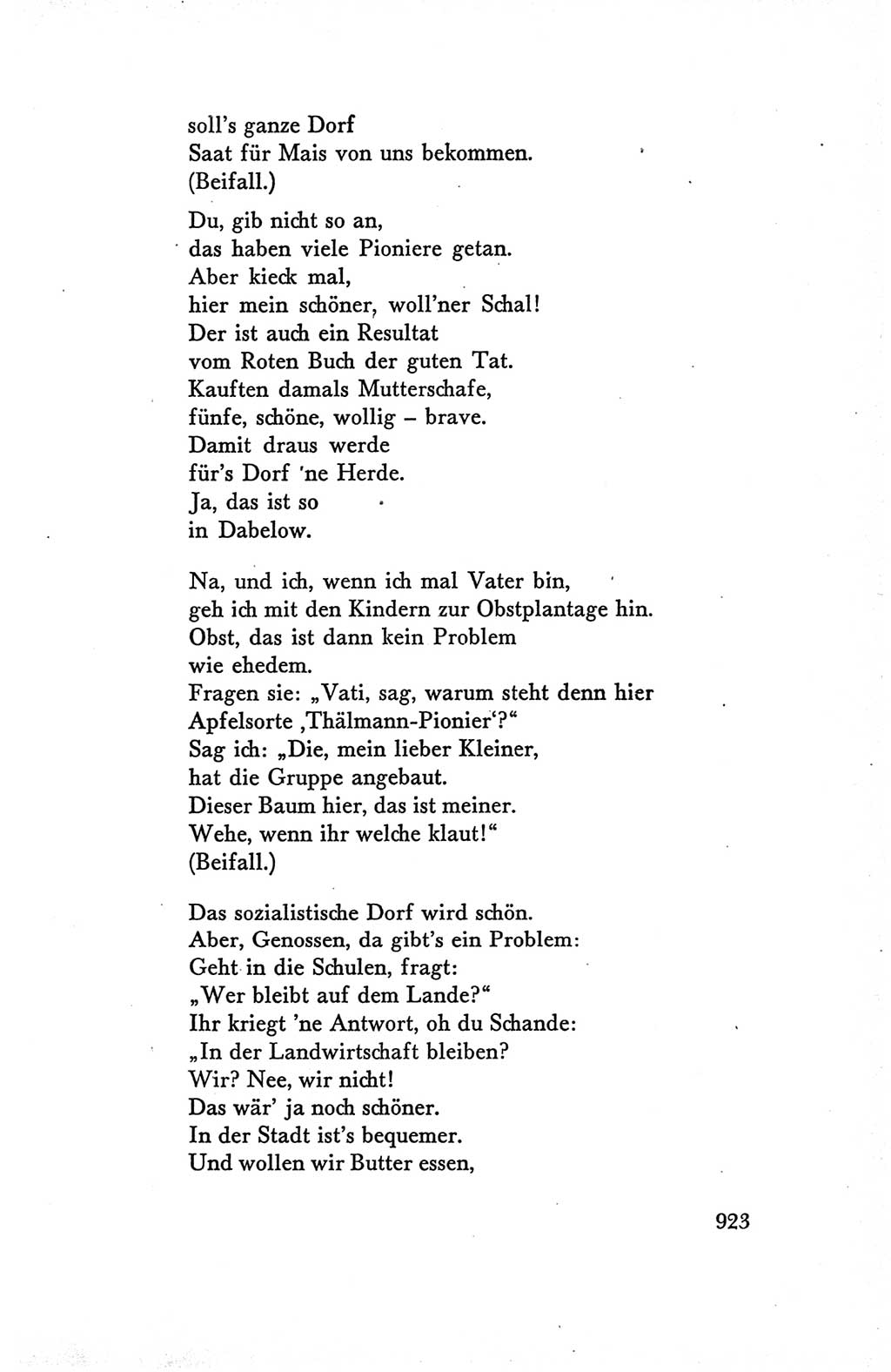 Protokoll der Verhandlungen des Ⅴ. Parteitages der Sozialistischen Einheitspartei Deutschlands (SED) [Deutsche Demokratische Republik (DDR)] 1958, Seite 923