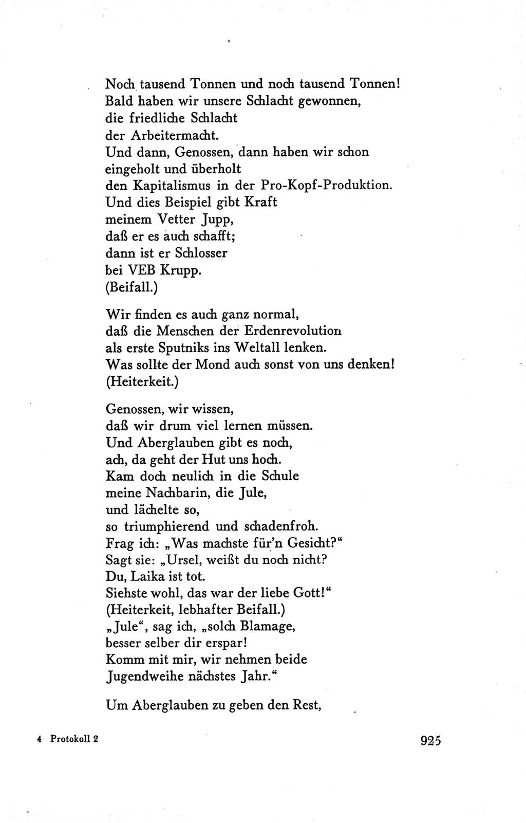 Protokoll der Verhandlungen des Ⅴ. Parteitages der Sozialistischen Einheitspartei Deutschlands (SED) [Deutsche Demokratische Republik (DDR)] 1958, Seite 925