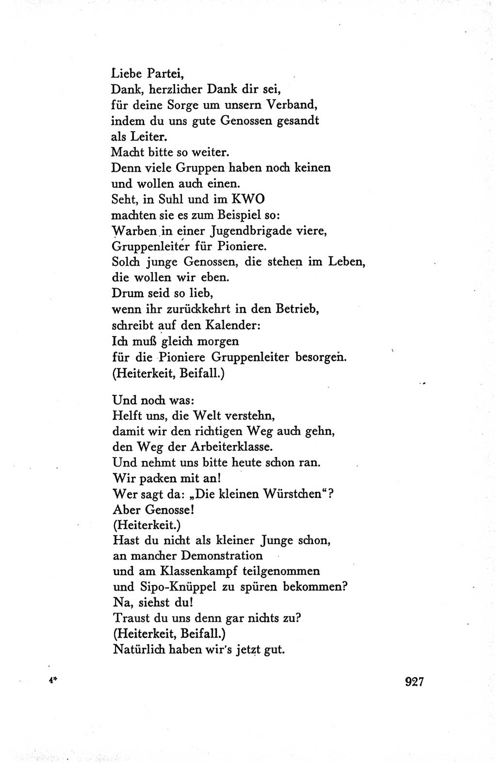 Protokoll der Verhandlungen des Ⅴ. Parteitages der Sozialistischen Einheitspartei Deutschlands (SED) [Deutsche Demokratische Republik (DDR)] 1958, Seite 927