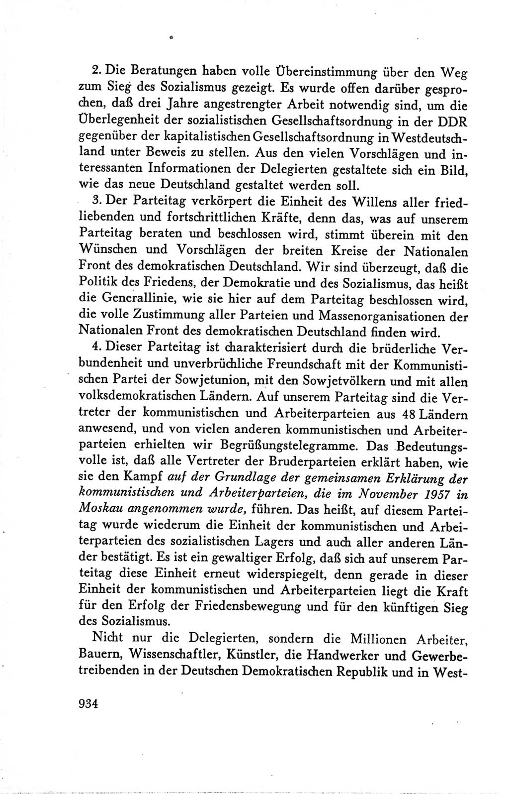 Protokoll der Verhandlungen des Ⅴ. Parteitages der Sozialistischen Einheitspartei Deutschlands (SED) [Deutsche Demokratische Republik (DDR)] 1958, Seite 934