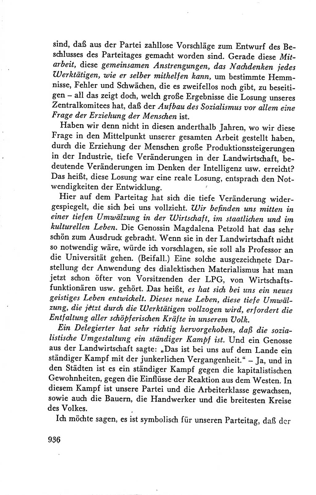Protokoll der Verhandlungen des Ⅴ. Parteitages der Sozialistischen Einheitspartei Deutschlands (SED) [Deutsche Demokratische Republik (DDR)] 1958, Seite 936