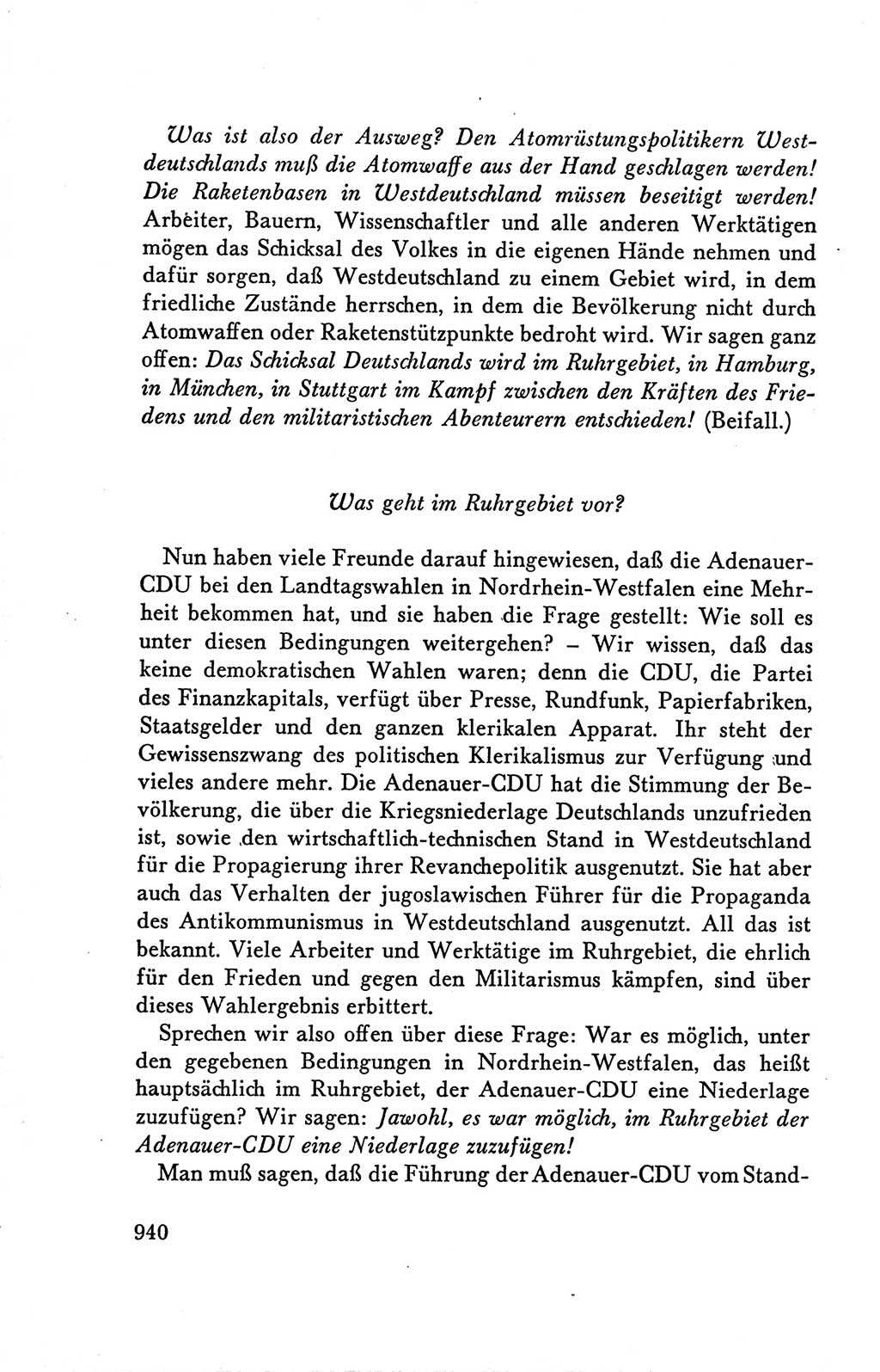 Protokoll der Verhandlungen des Ⅴ. Parteitages der Sozialistischen Einheitspartei Deutschlands (SED) [Deutsche Demokratische Republik (DDR)] 1958, Seite 940