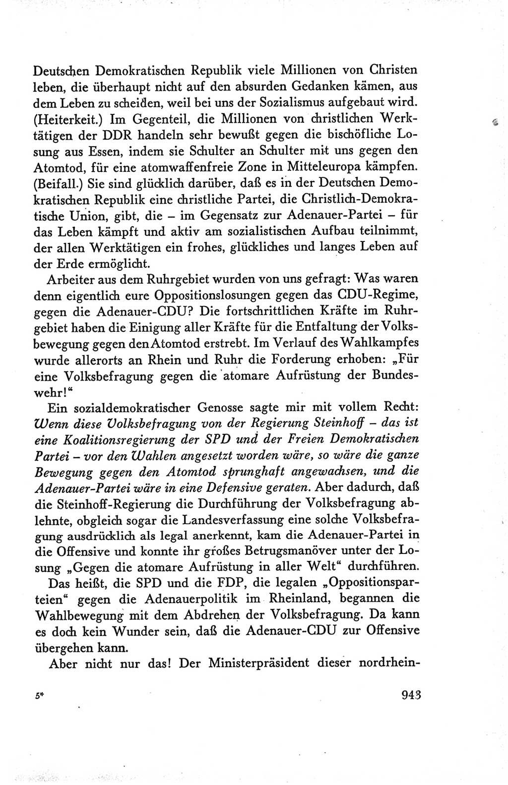 Protokoll der Verhandlungen des Ⅴ. Parteitages der Sozialistischen Einheitspartei Deutschlands (SED) [Deutsche Demokratische Republik (DDR)] 1958, Seite 943