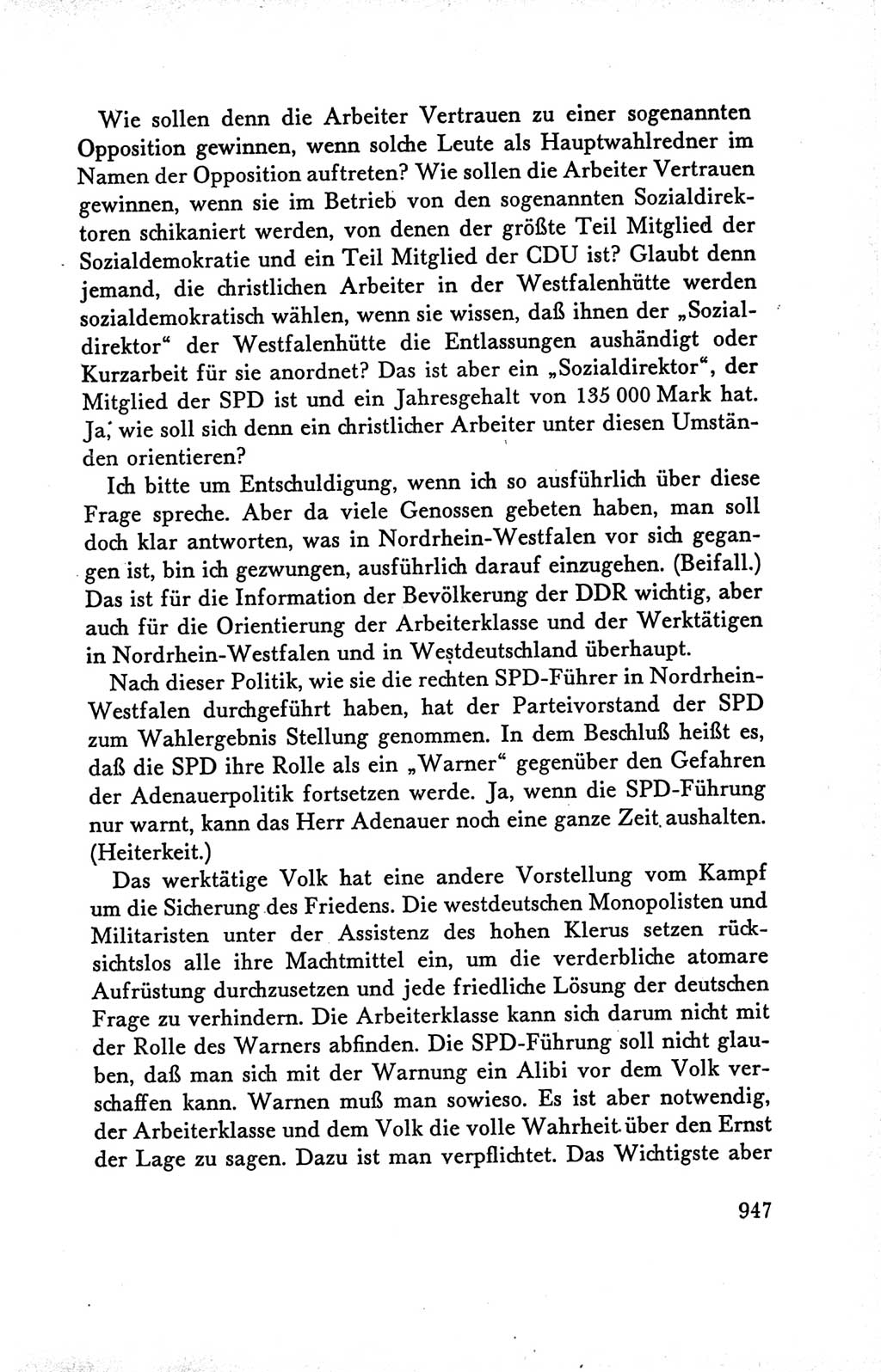 Protokoll der Verhandlungen des Ⅴ. Parteitages der Sozialistischen Einheitspartei Deutschlands (SED) [Deutsche Demokratische Republik (DDR)] 1958, Seite 947