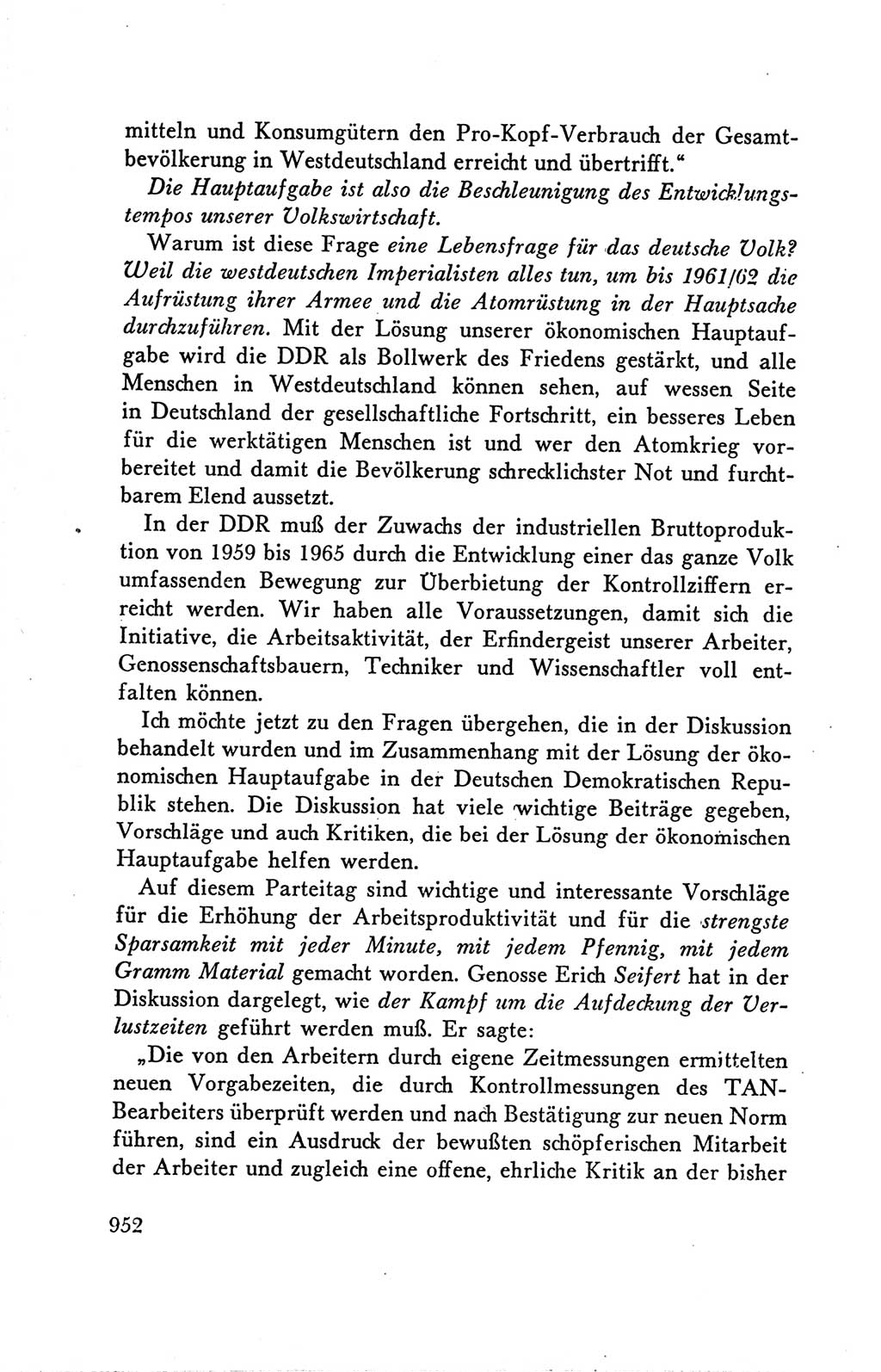 Protokoll der Verhandlungen des Ⅴ. Parteitages der Sozialistischen Einheitspartei Deutschlands (SED) [Deutsche Demokratische Republik (DDR)] 1958, Seite 952