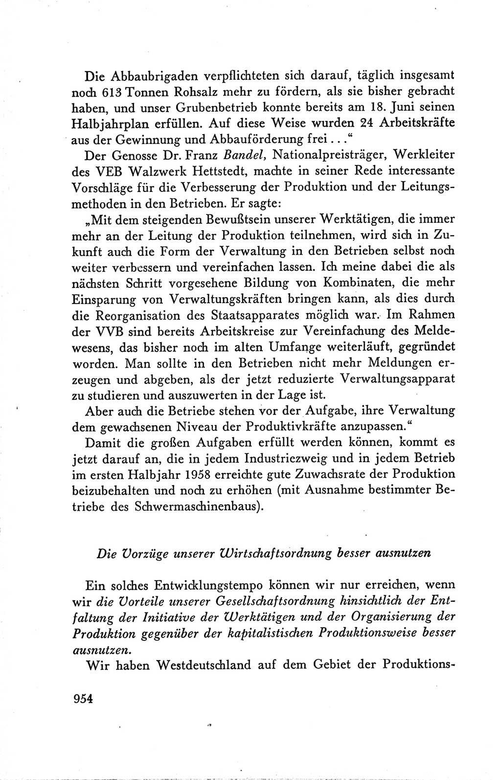 Protokoll der Verhandlungen des Ⅴ. Parteitages der Sozialistischen Einheitspartei Deutschlands (SED) [Deutsche Demokratische Republik (DDR)] 1958, Seite 954