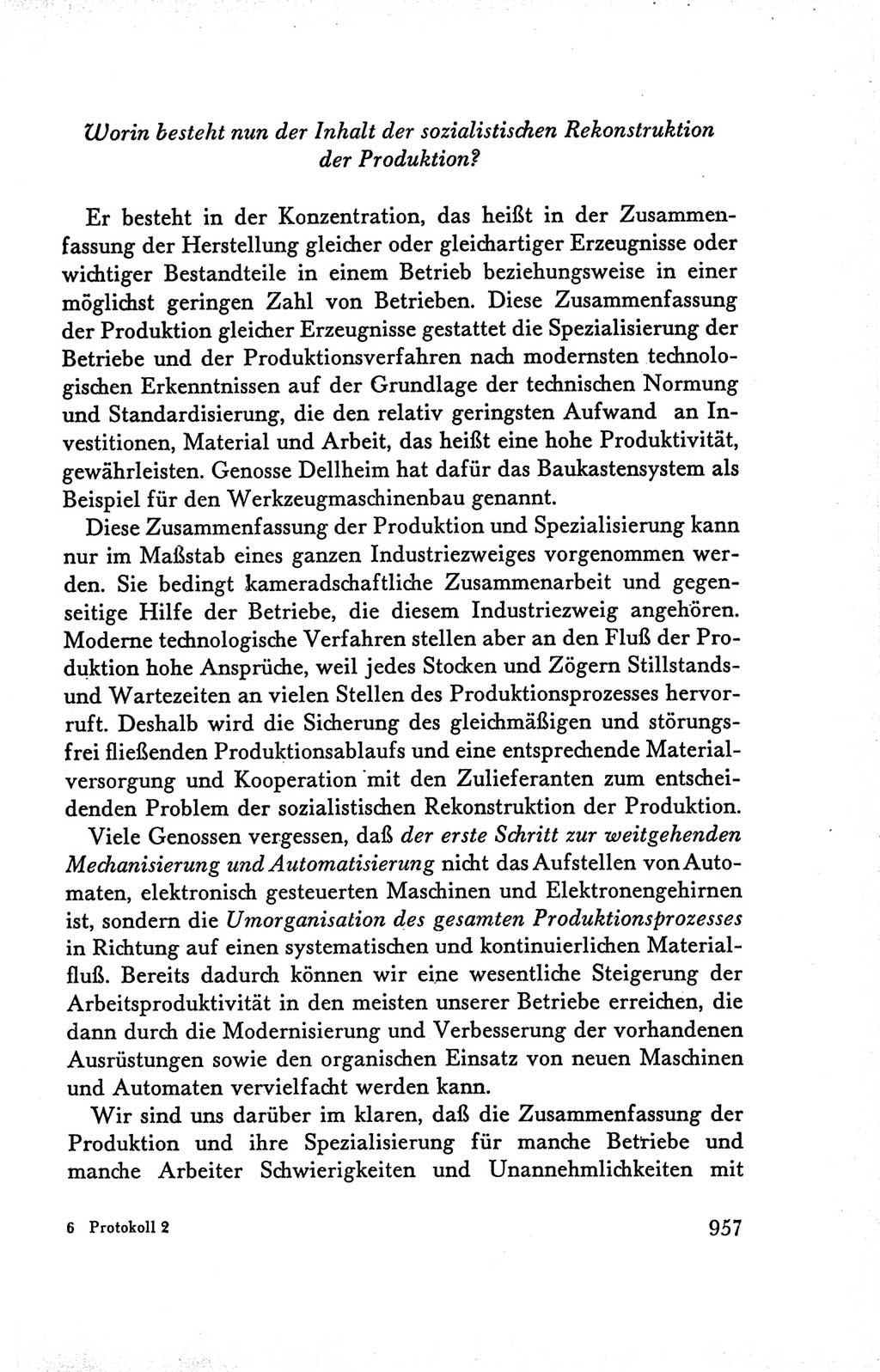 Protokoll der Verhandlungen des Ⅴ. Parteitages der Sozialistischen Einheitspartei Deutschlands (SED) [Deutsche Demokratische Republik (DDR)] 1958, Seite 957