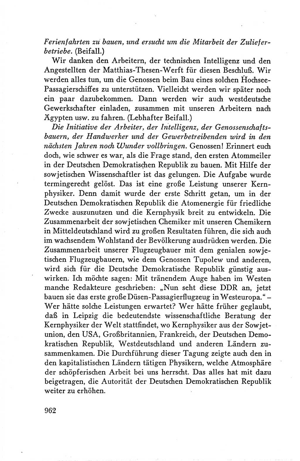 Protokoll der Verhandlungen des Ⅴ. Parteitages der Sozialistischen Einheitspartei Deutschlands (SED) [Deutsche Demokratische Republik (DDR)] 1958, Seite 962