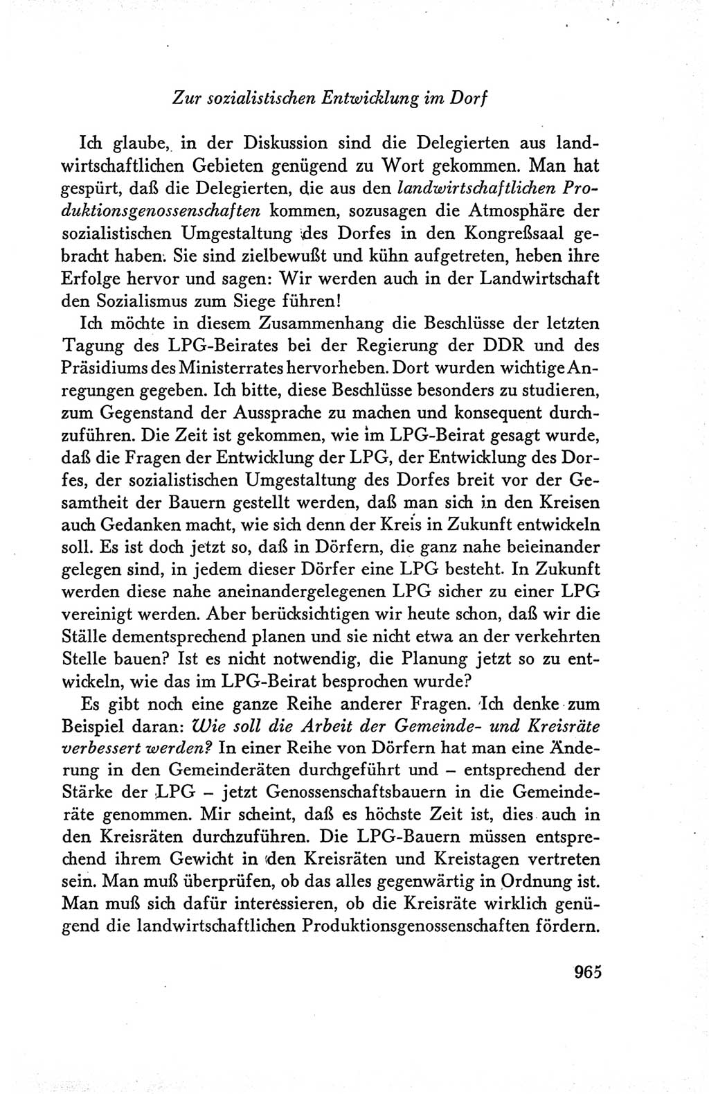 Protokoll der Verhandlungen des Ⅴ. Parteitages der Sozialistischen Einheitspartei Deutschlands (SED) [Deutsche Demokratische Republik (DDR)] 1958, Seite 965