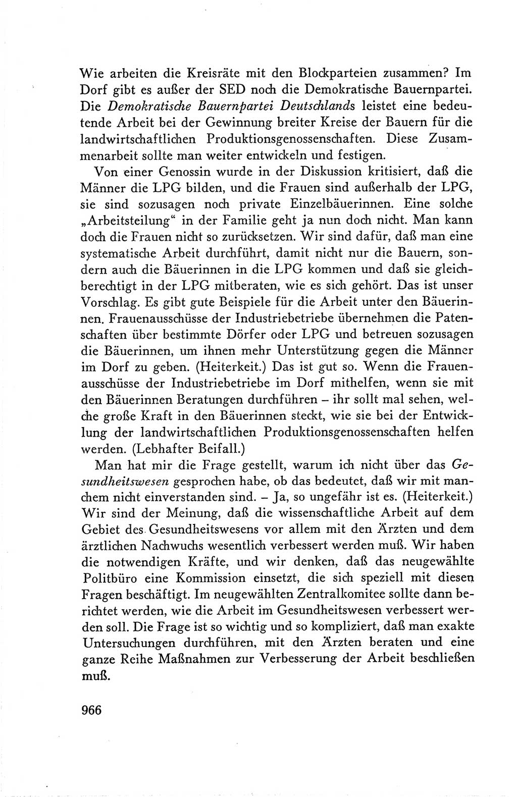 Protokoll der Verhandlungen des Ⅴ. Parteitages der Sozialistischen Einheitspartei Deutschlands (SED) [Deutsche Demokratische Republik (DDR)] 1958, Seite 966