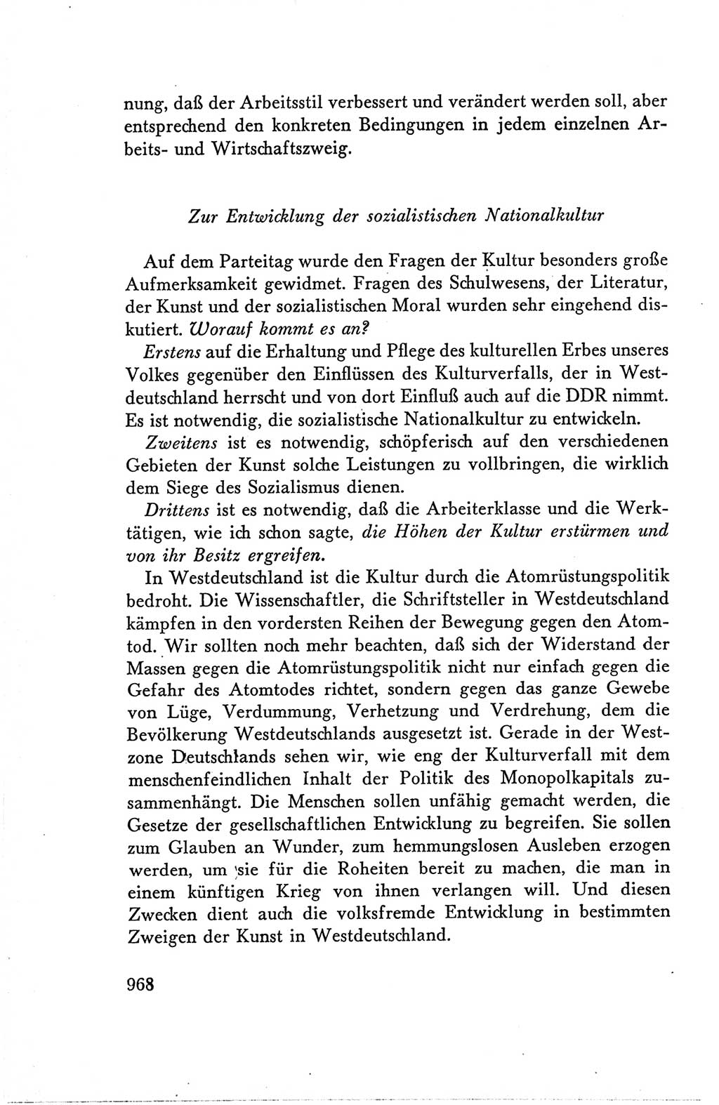Protokoll der Verhandlungen des Ⅴ. Parteitages der Sozialistischen Einheitspartei Deutschlands (SED) [Deutsche Demokratische Republik (DDR)] 1958, Seite 968
