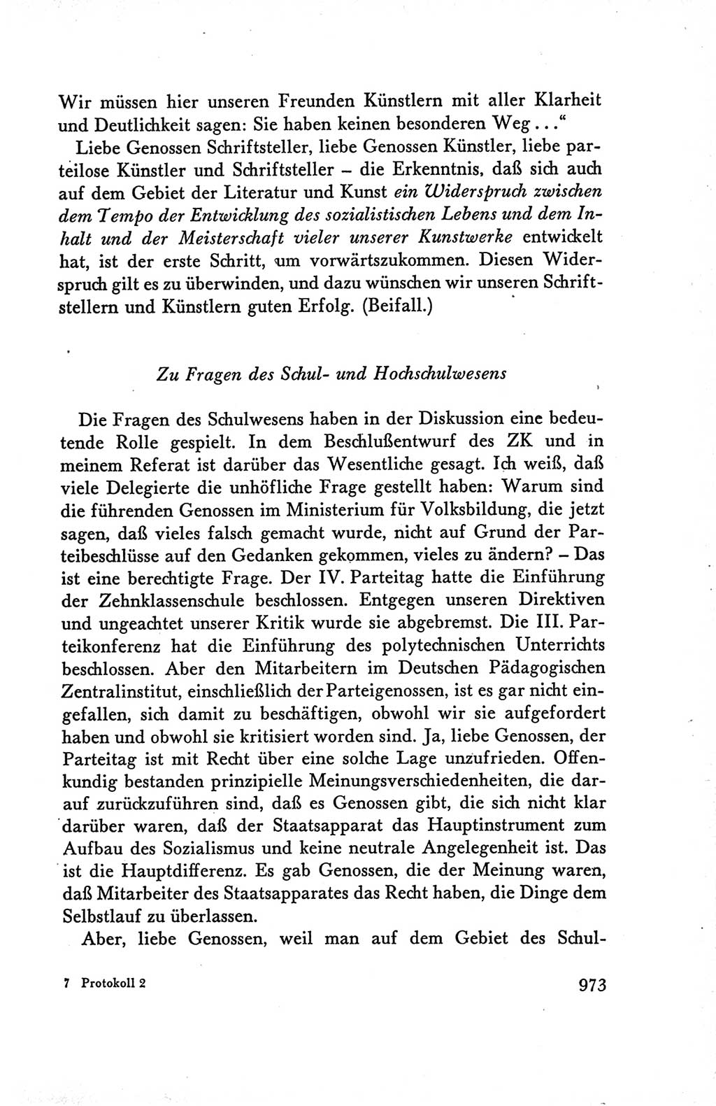 Protokoll der Verhandlungen des Ⅴ. Parteitages der Sozialistischen Einheitspartei Deutschlands (SED) [Deutsche Demokratische Republik (DDR)] 1958, Seite 973