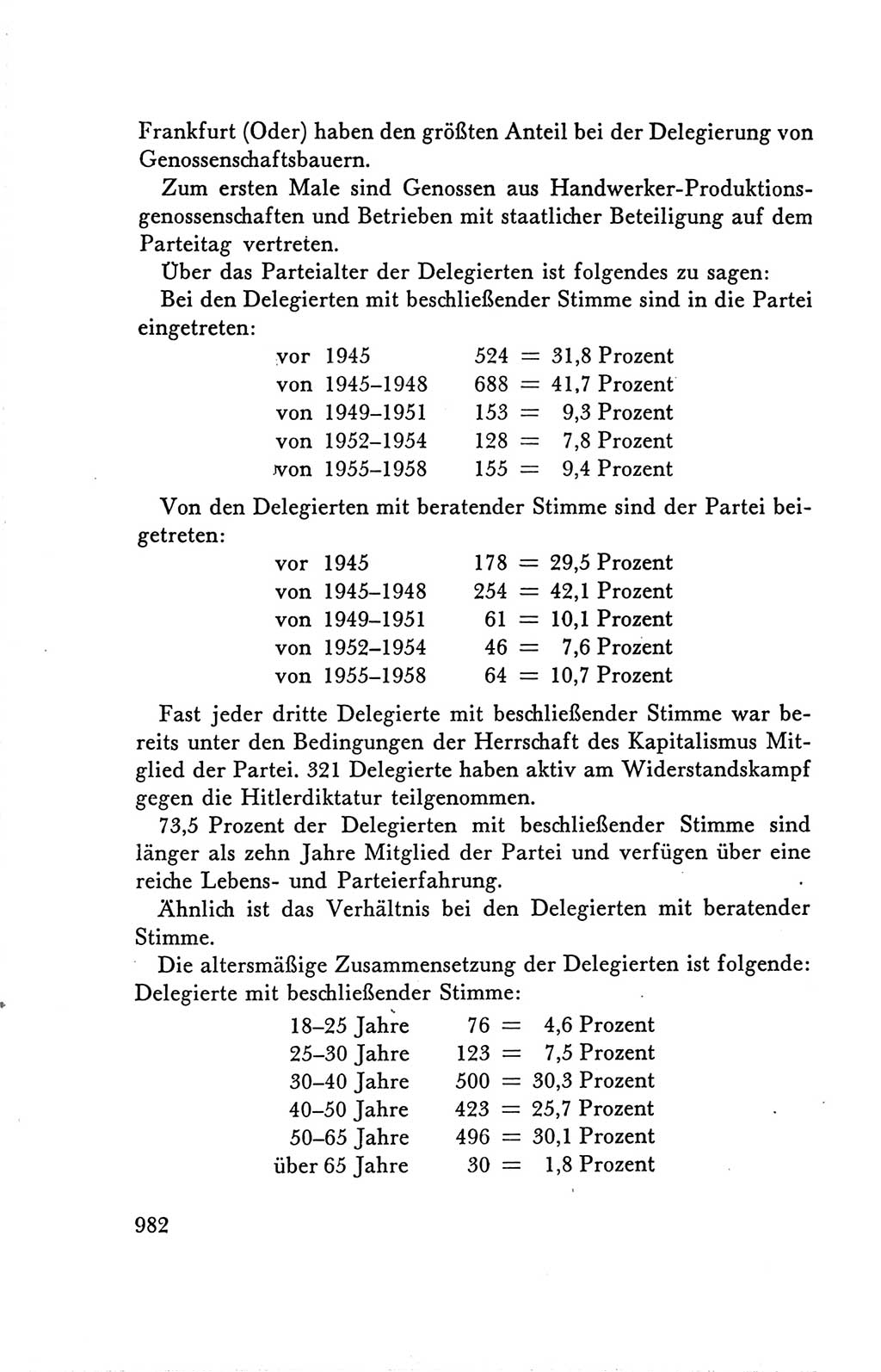 Protokoll der Verhandlungen des Ⅴ. Parteitages der Sozialistischen Einheitspartei Deutschlands (SED) [Deutsche Demokratische Republik (DDR)] 1958, Seite 982