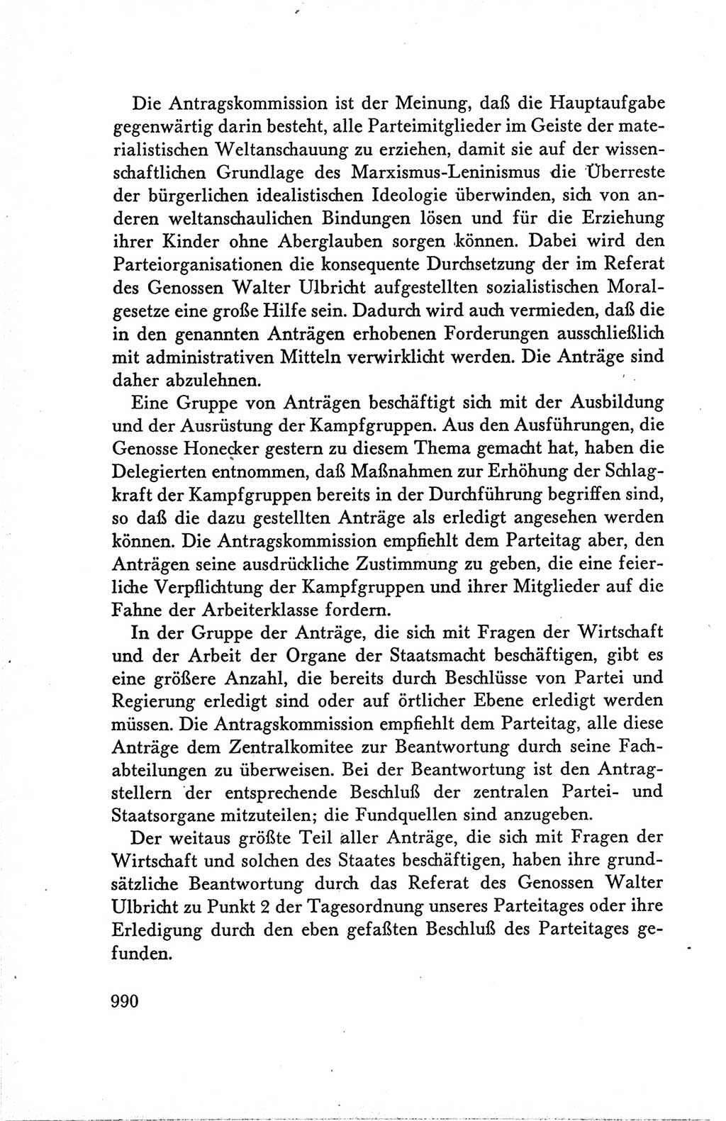 Protokoll der Verhandlungen des Ⅴ. Parteitages der Sozialistischen Einheitspartei Deutschlands (SED) [Deutsche Demokratische Republik (DDR)] 1958, Seite 990