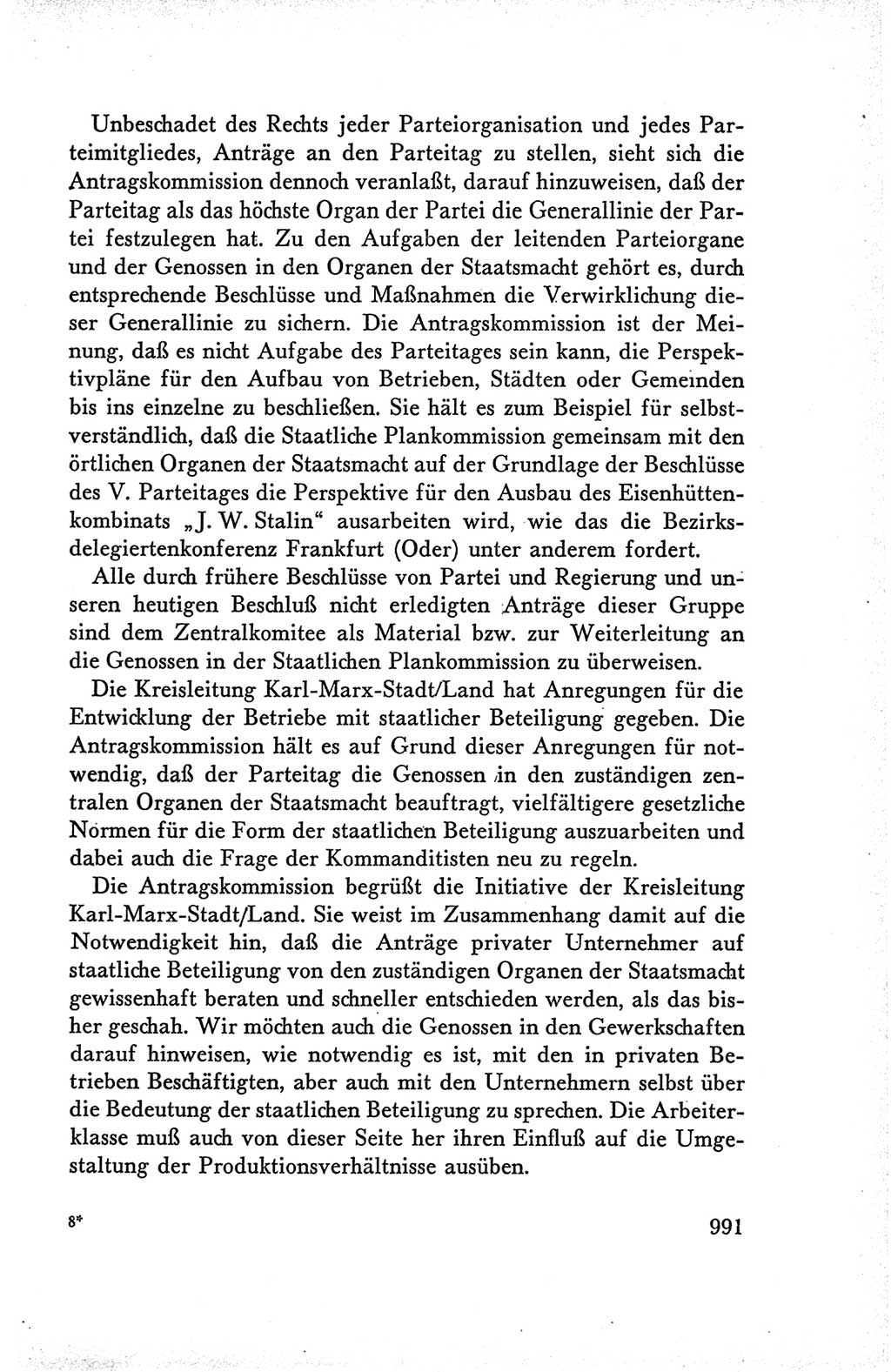 Protokoll der Verhandlungen des Ⅴ. Parteitages der Sozialistischen Einheitspartei Deutschlands (SED) [Deutsche Demokratische Republik (DDR)] 1958, Seite 991