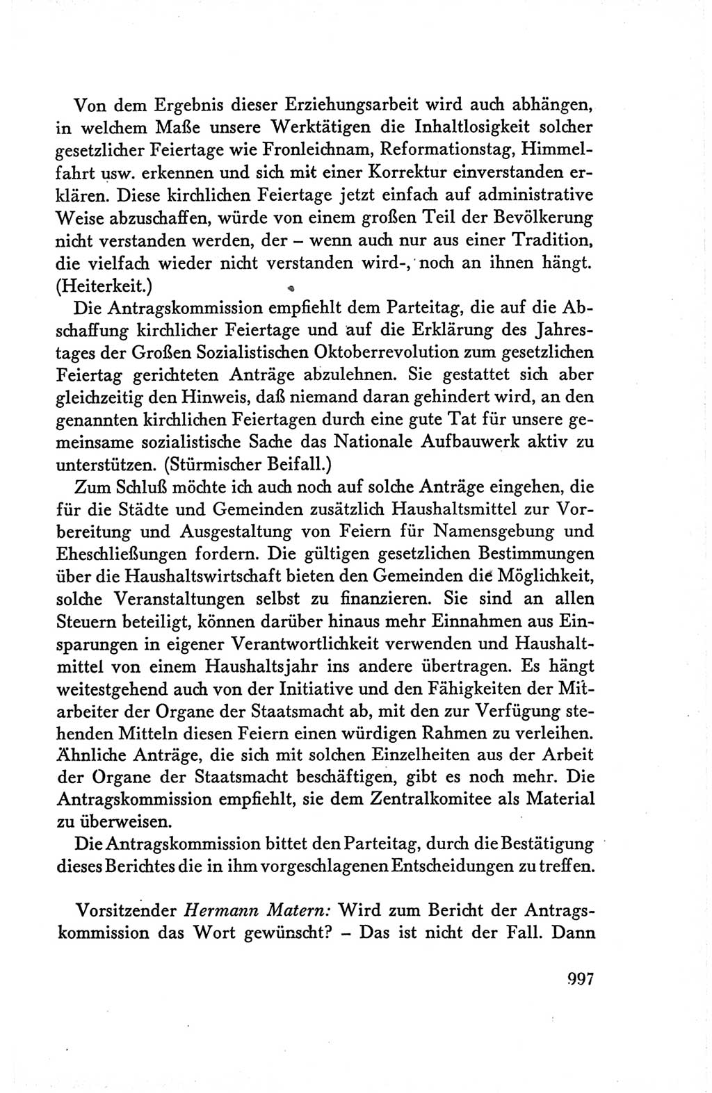 Protokoll der Verhandlungen des Ⅴ. Parteitages der Sozialistischen Einheitspartei Deutschlands (SED) [Deutsche Demokratische Republik (DDR)] 1958, Seite 997